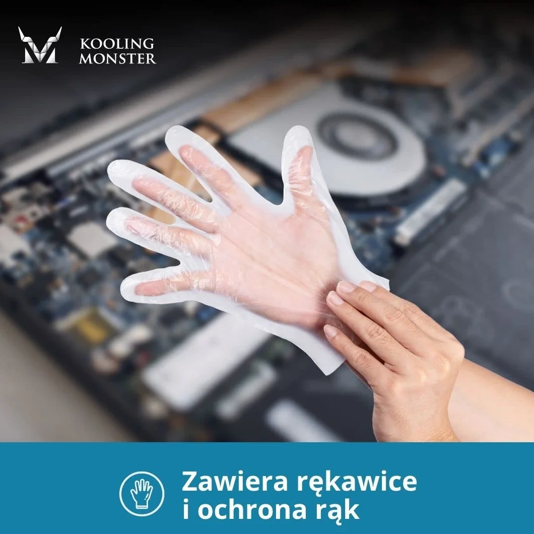 Środek do usuwania pasty termoprzewodzącej KLEAN-01, 20 ścierek do CPU/GPU/PS4/XBOX/Heatsink