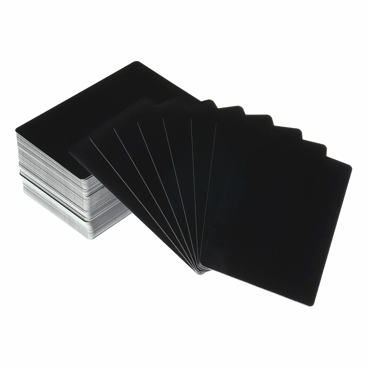 PATIKIL 100 sztuk metalowych wizytówek o grubości 0,45 mm 3,4 x 2,1 cala, aluminiowe, grawerowane laserowo, wizytówki do samodzielnego wykonania, czarne