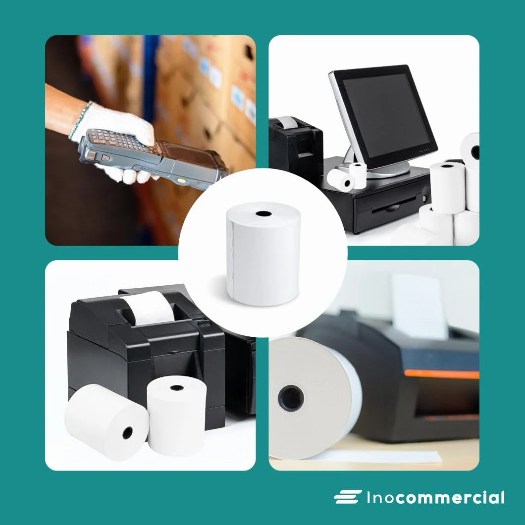Inoverse EC-Cash rolki termiczne 57 mm x 30 mm x 12 mm, rolki papieru termicznego, 15 m, 25 rolek, rolki bonowe do systemu kasowego, urządzeń EC i bankomatów, nie zawierają BPA