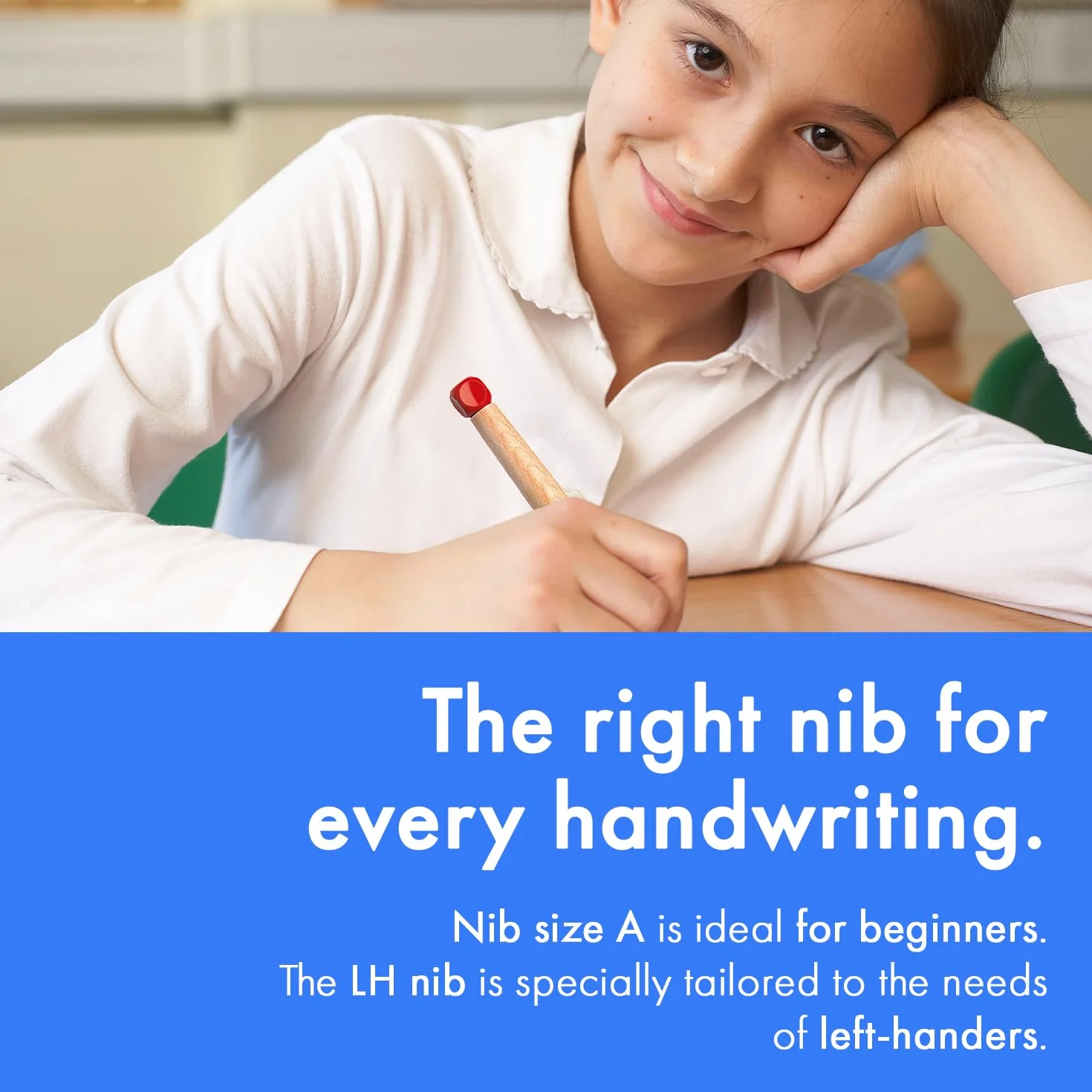 LAMY ABC Red - Przyjazne dla dzieci pióro wieczne do pisania dla początkujących z ergonomicznym uchwytem i polerowaną stalówką ze stali leworęcznej (LH) w rozmiarze M - wytrzymałe drewno klonowe - w