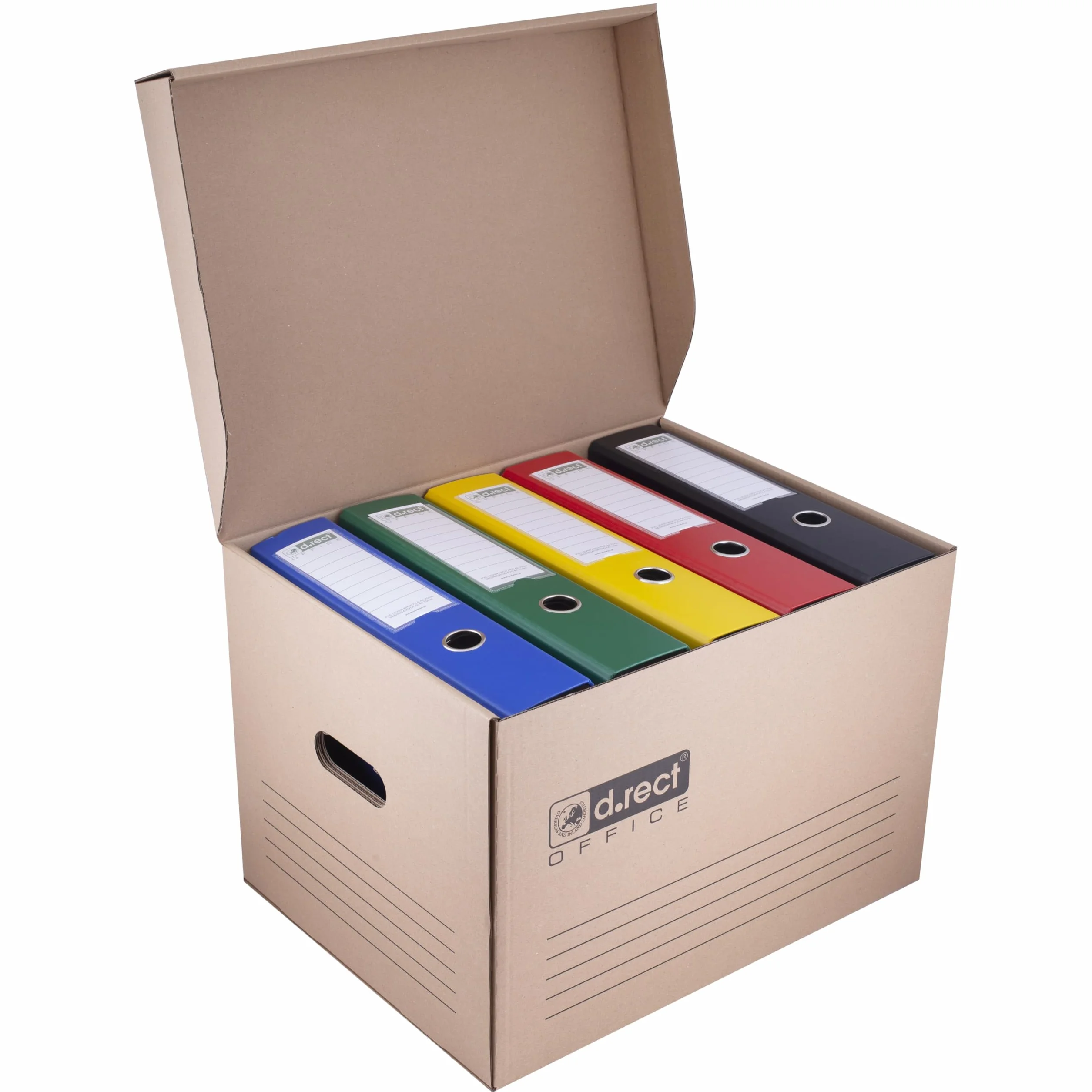 D.RECT Pudełko archiwalne 2100, 12 sztuk, 431 x 333 x 294 mm, z klapką, pudełko archiwalne, kolor brązowy