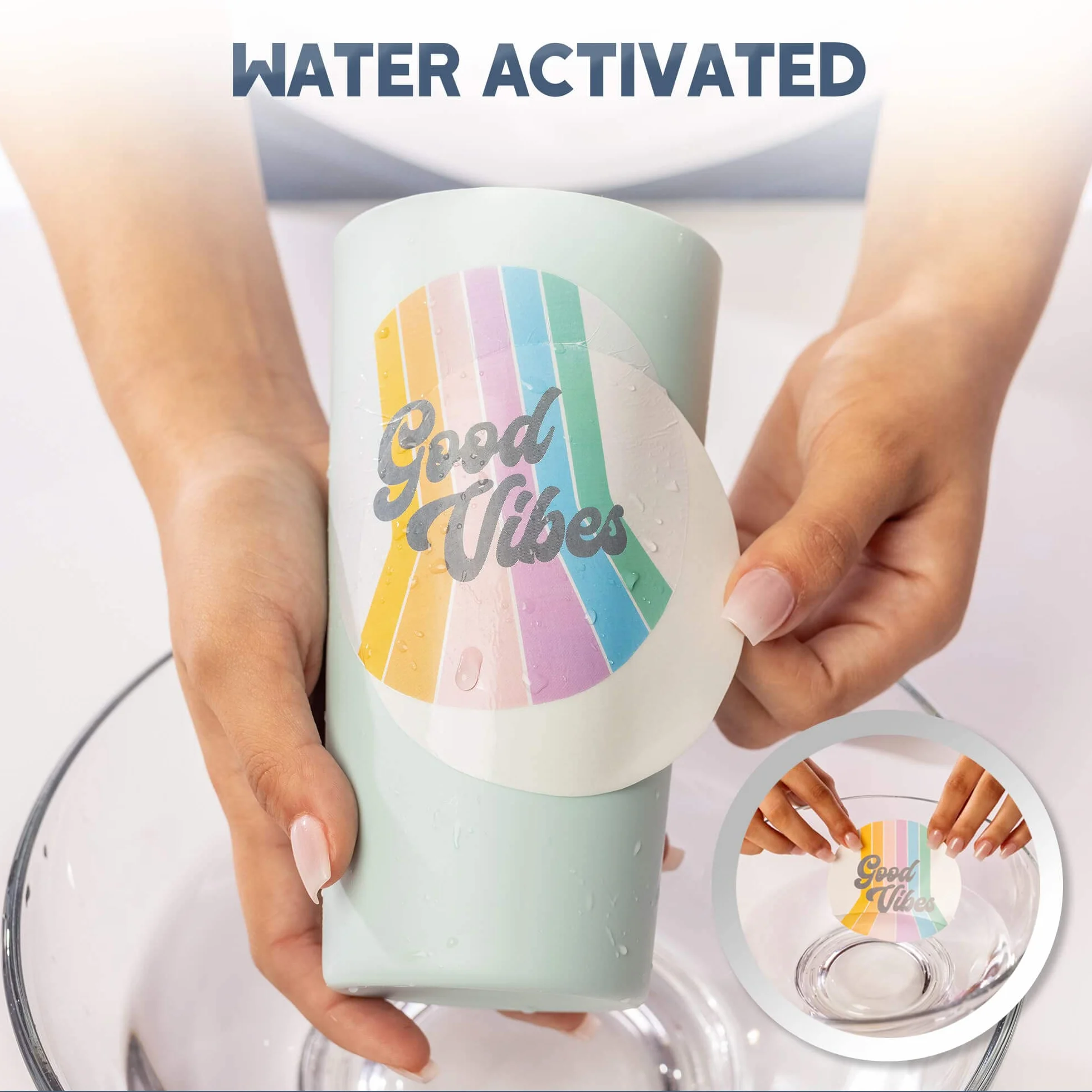 Hayes Paper Co. Waterslide Kalkomania papierowa biała – wysokiej jakości A4 naklejka wodna do drukarki atramentowej, biały papier transferowy, 20 arkuszy