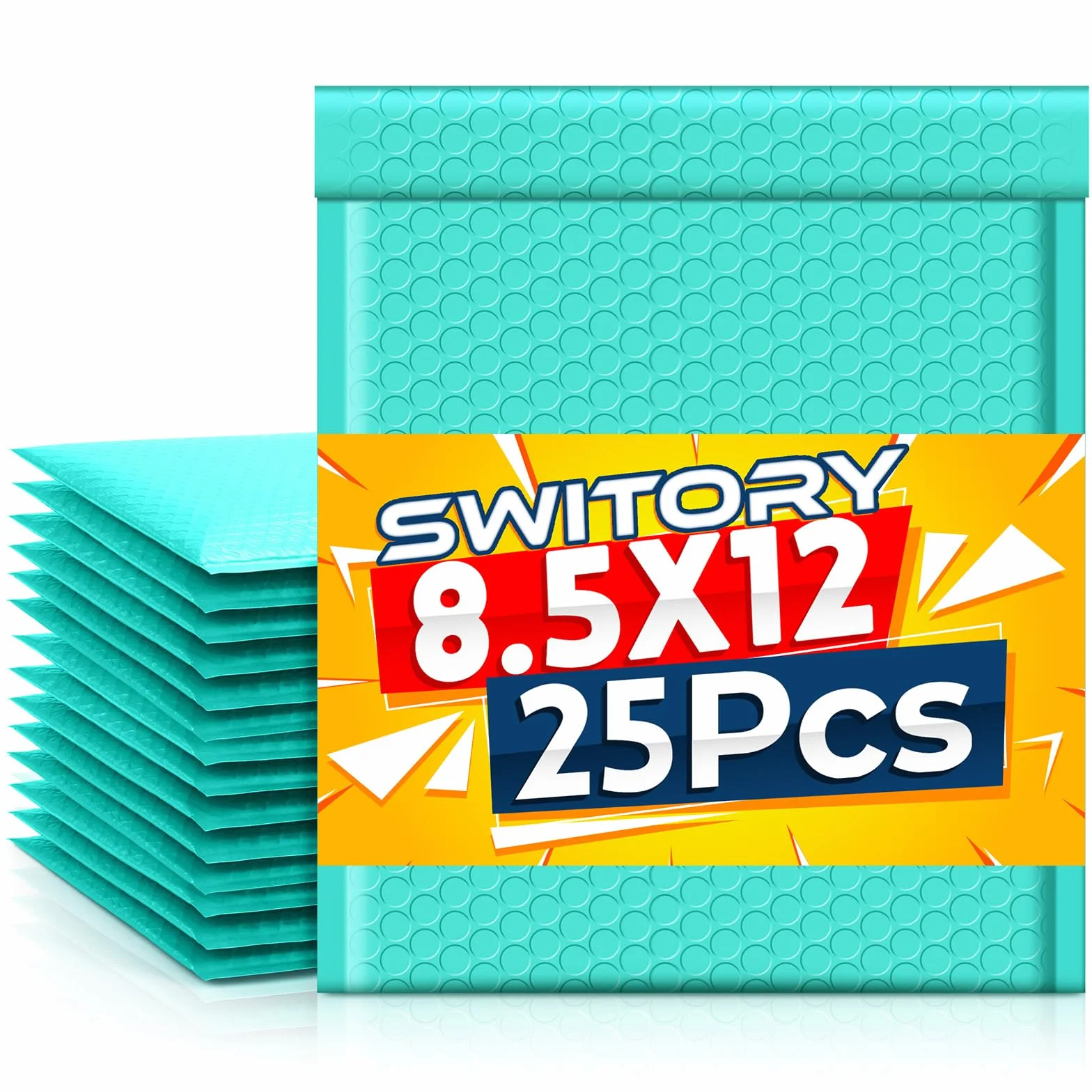 25 Stück 21,6 x 32 cm Selbstdichtende Poly Bubble Mailer Gepolsterte Umschläge (grün)