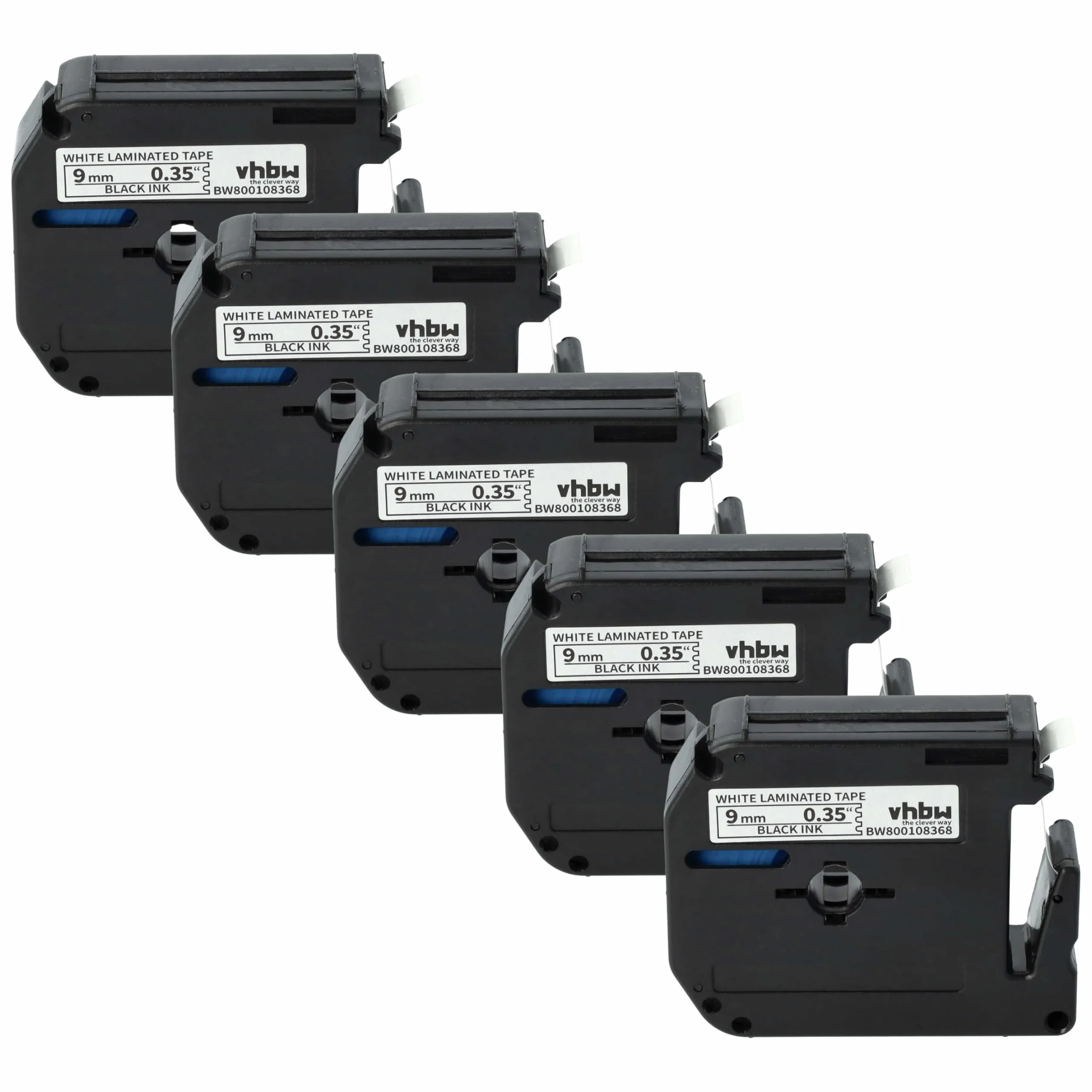 vhbw 5 x taśma do etykiet Brother M-K221 do drukarki etykiet 9 mm, czarna na białym
