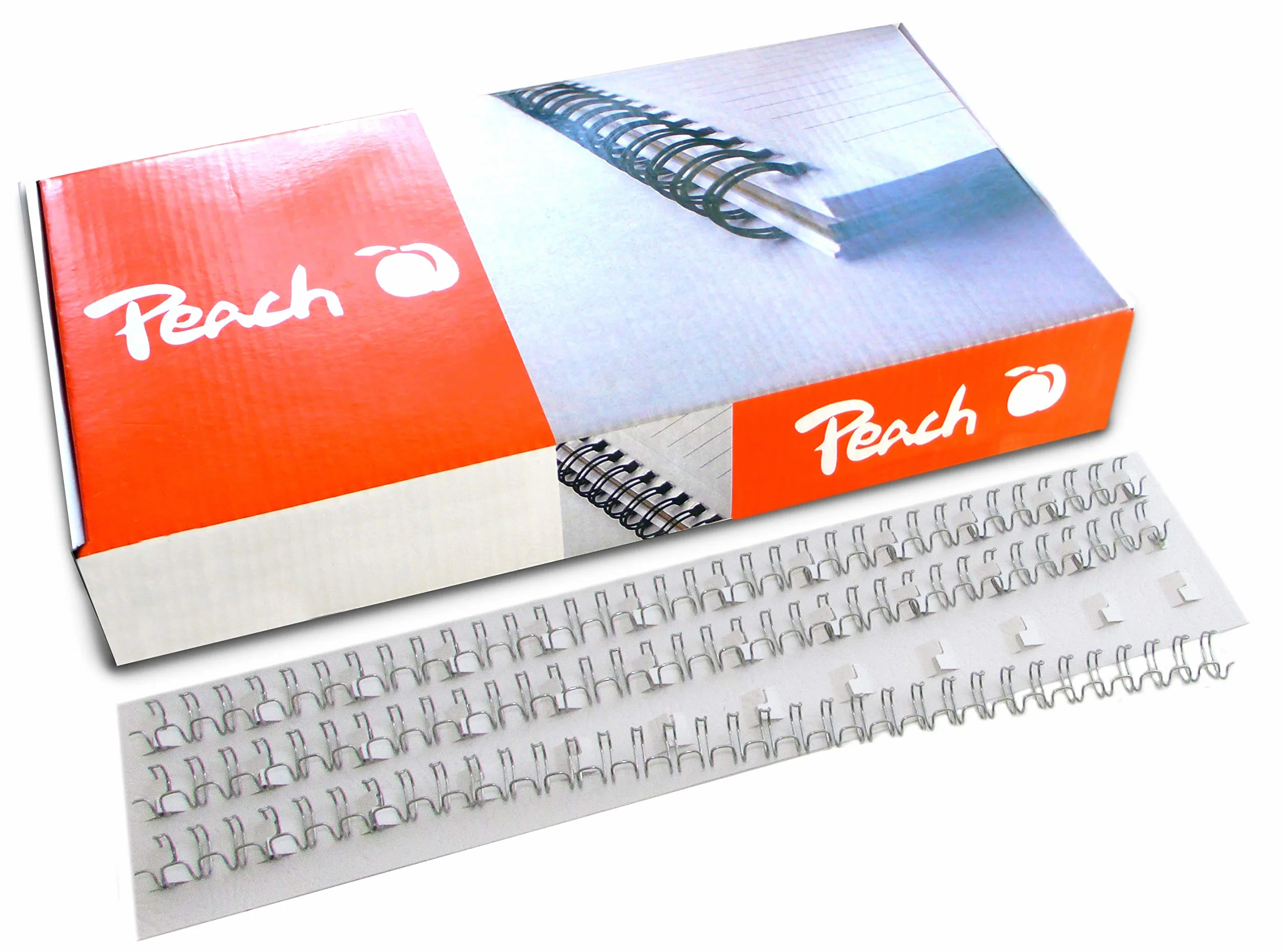 Peach PW095-01 grzbiety do bindowania drutu DIN A4 10 mm 75 arkuszy 100 sztuk srebrne