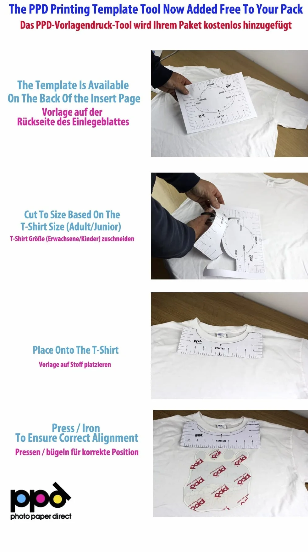 PPD A4 40 Arkuszy Papieru Termotransferowego Inkjet - Jasne T-Shirty i Tkaniny - PPD-1-40
