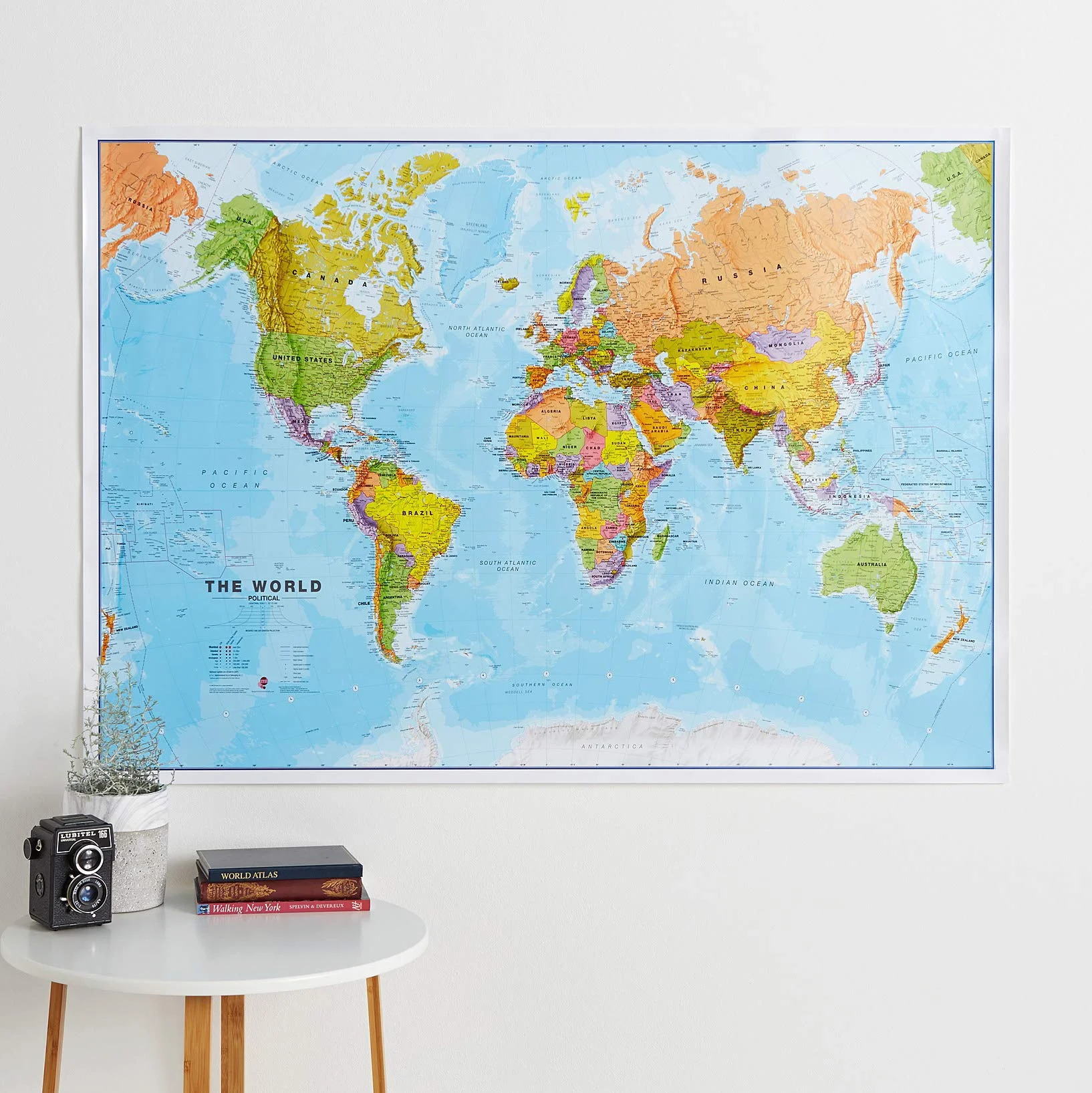 Maps International - ogromna, polityczna mapa świata, laminowana, 119 x 84 cm