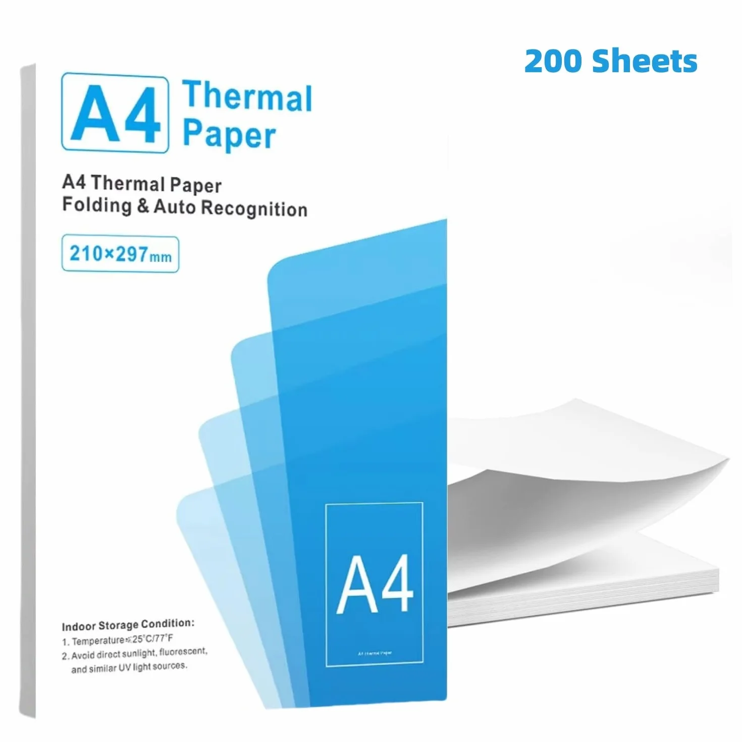 Papier termiczny A4 do Phomemo M08F, Brother PJ762/PJ763MFi, HP RT MT800, 200 arkuszy, 210x297 mm