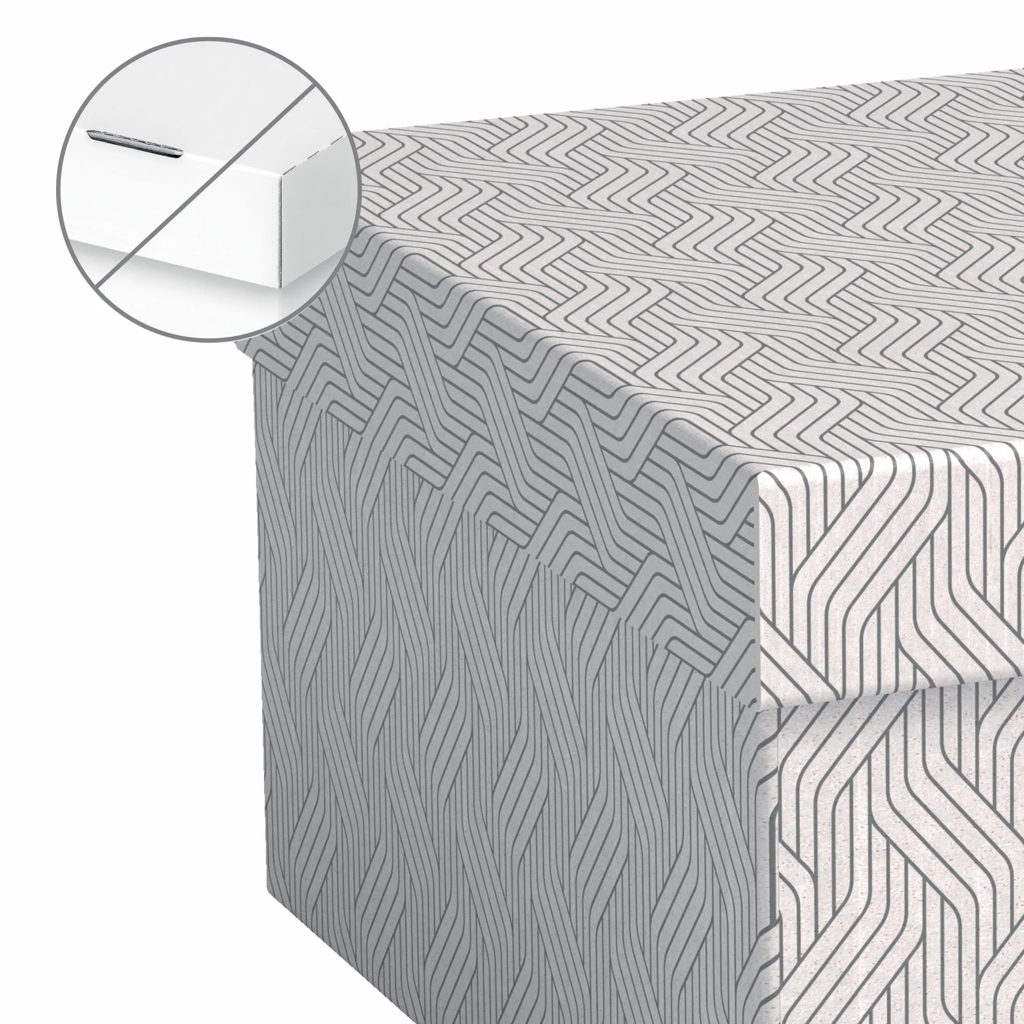 VON Leitz zestaw 3 pudełek do przechowywania 46 l karton z recyklingu geometryczny design białe