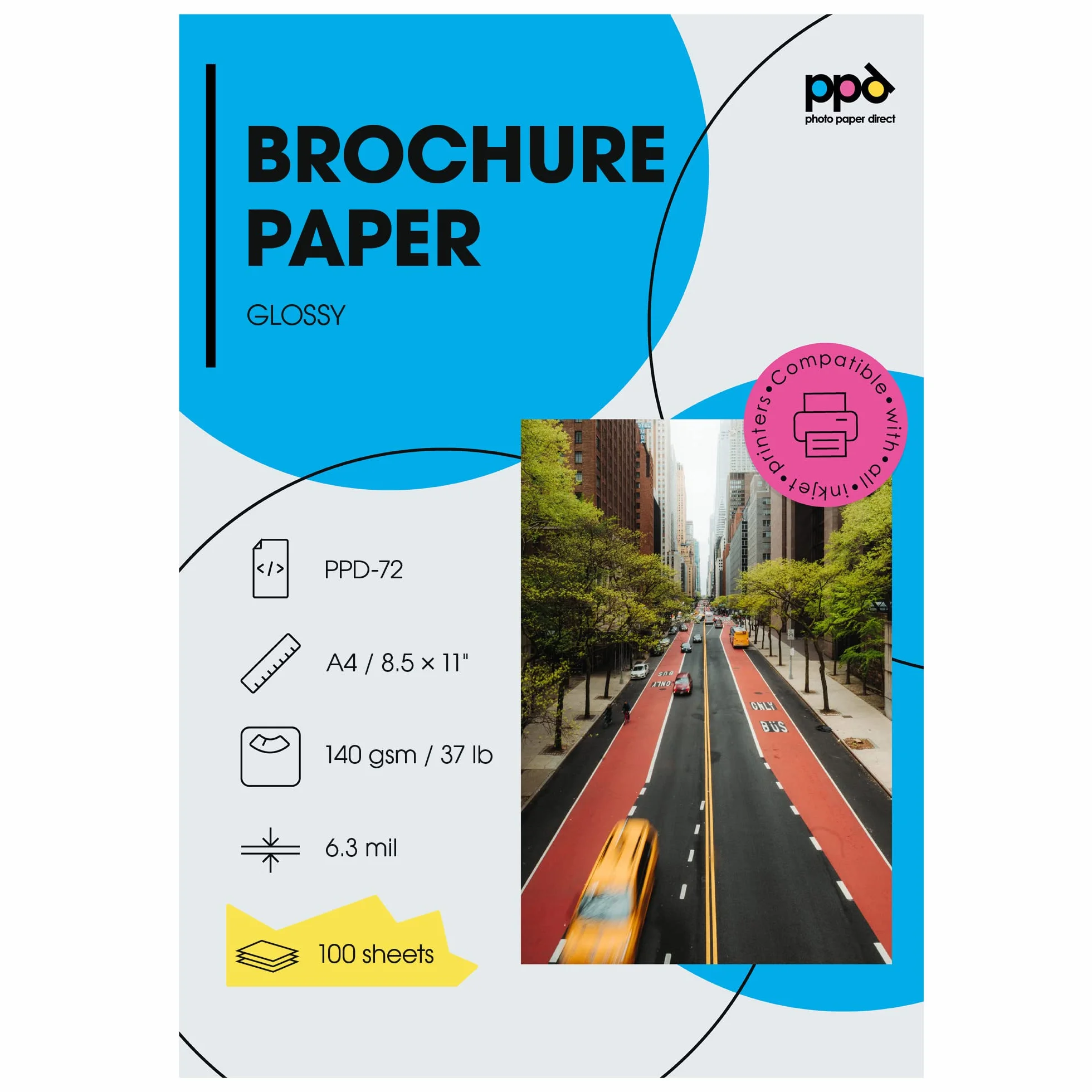 PPD Papier Fotograficzny Błyszczący A4 140g 100 Arkuszy Dwustronny