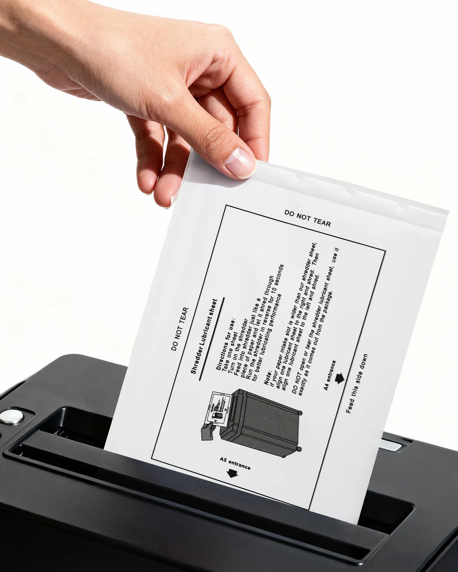 12 arkuszy papieru olejowego do niszczarki dokumentów – zestaw do pielęgnacji i zestaw do czyszczenia, w zestawie liście olejowe i olej, kompatybilne z nasadką do niszczarki, konserwacja wszystkich