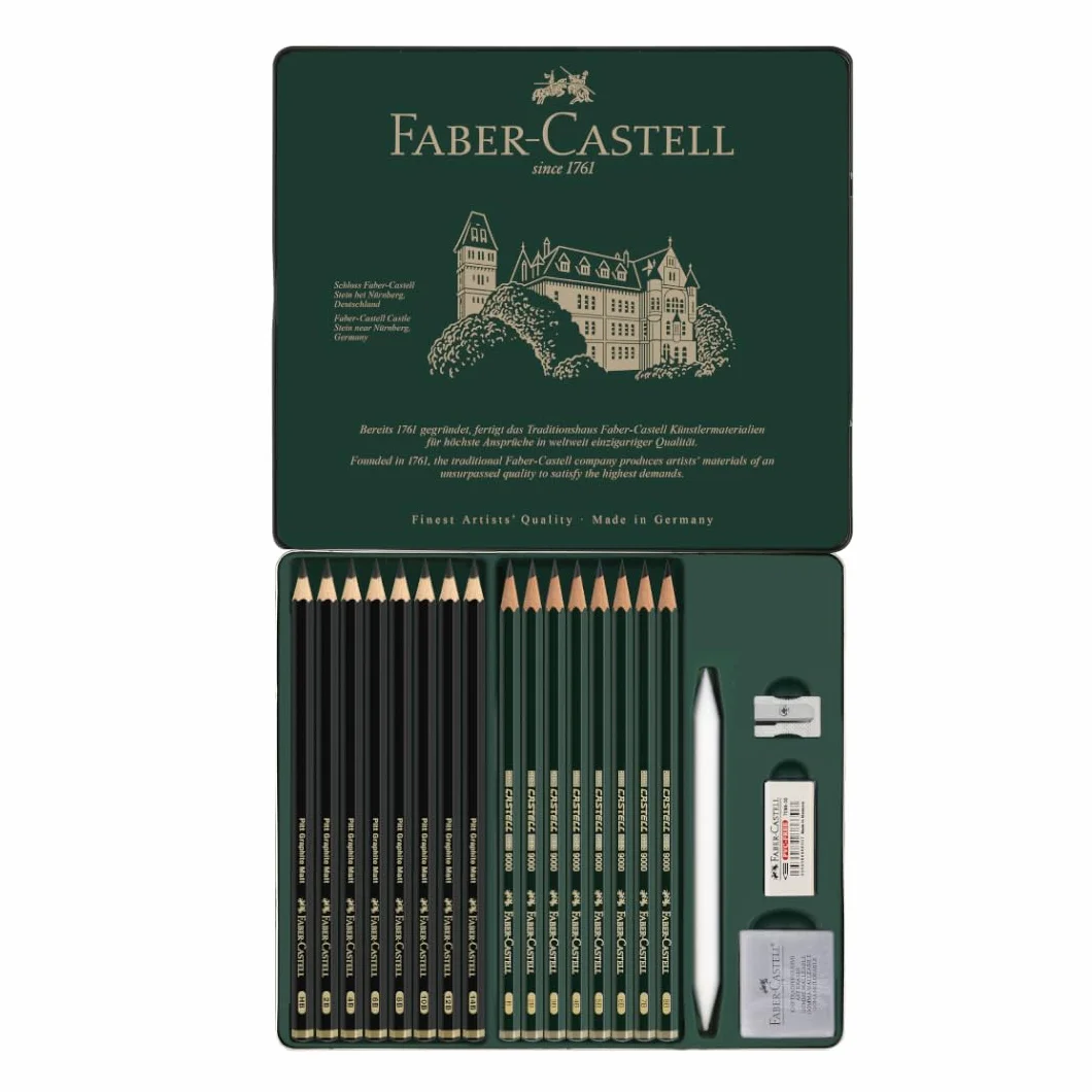 Faber-Castell Pitt Graphite Matt FC-115224 Zestaw Ołówków, Szary, 20 Elementów
