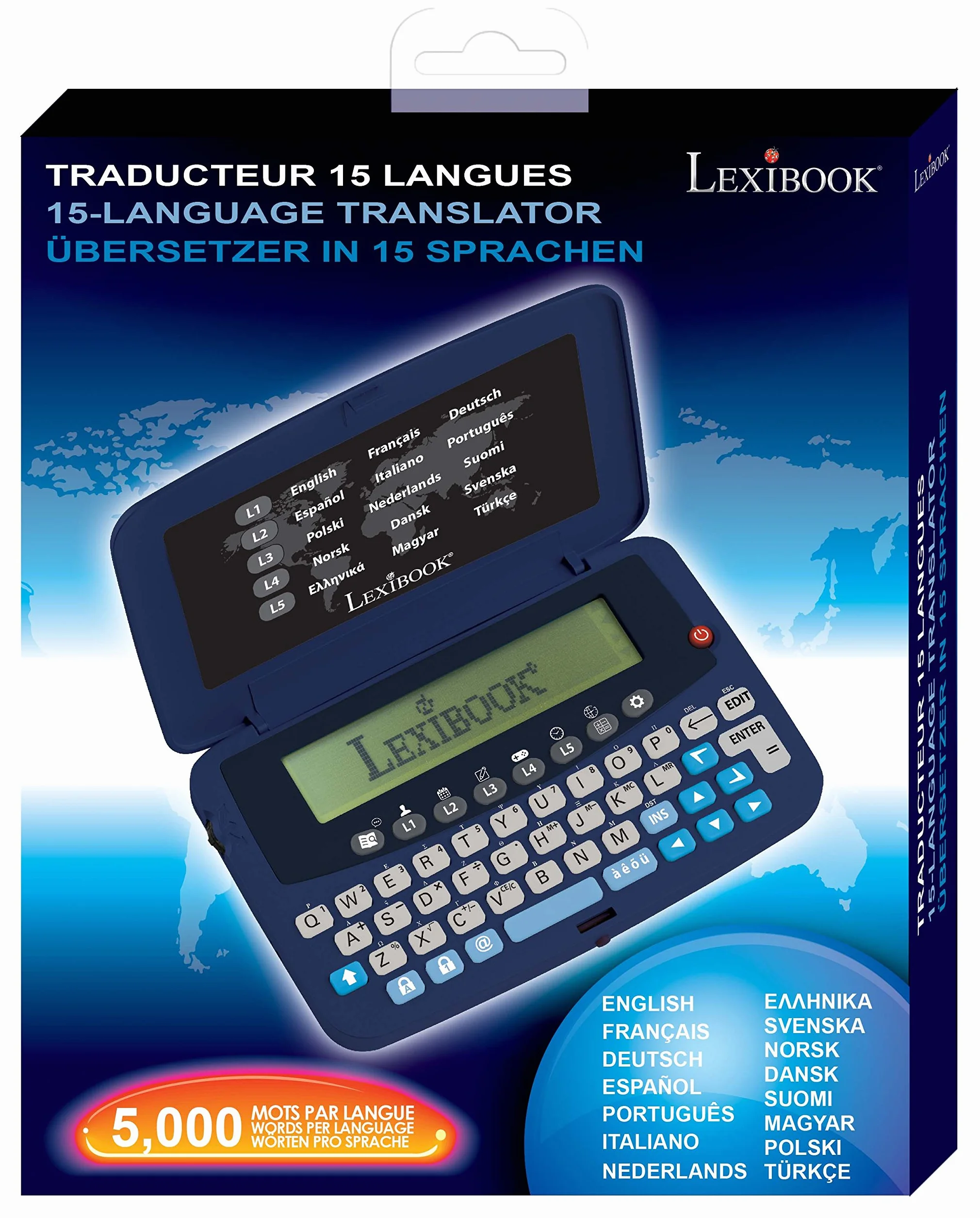 Lexibook Tłumacz w 15 Językach, Konwerter Euro, Liliowy, Czarny, NTL1570