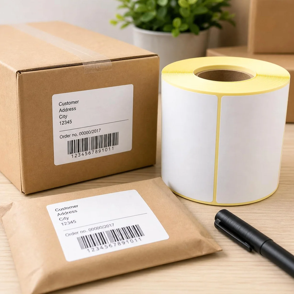 MD Labels Etykiety Termiczne 80x50 mm 1000szt Klej Trwały do Kodów Kreskowych