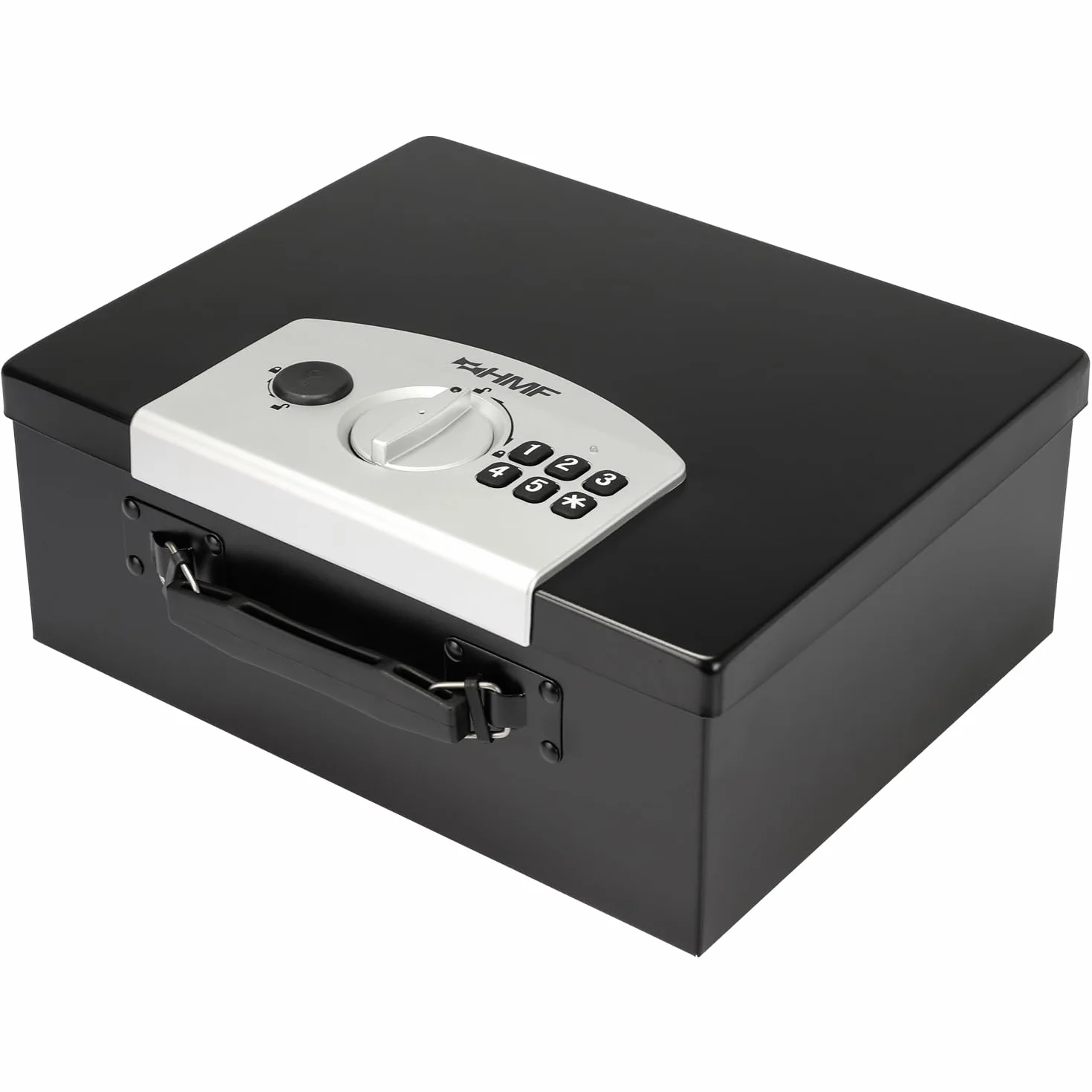HMF 1006-02 Pudełko na dokumenty z zamkiem elektronicznym | 32,5 x 25,5 x 12,5 cm | DIN A4 | czarne