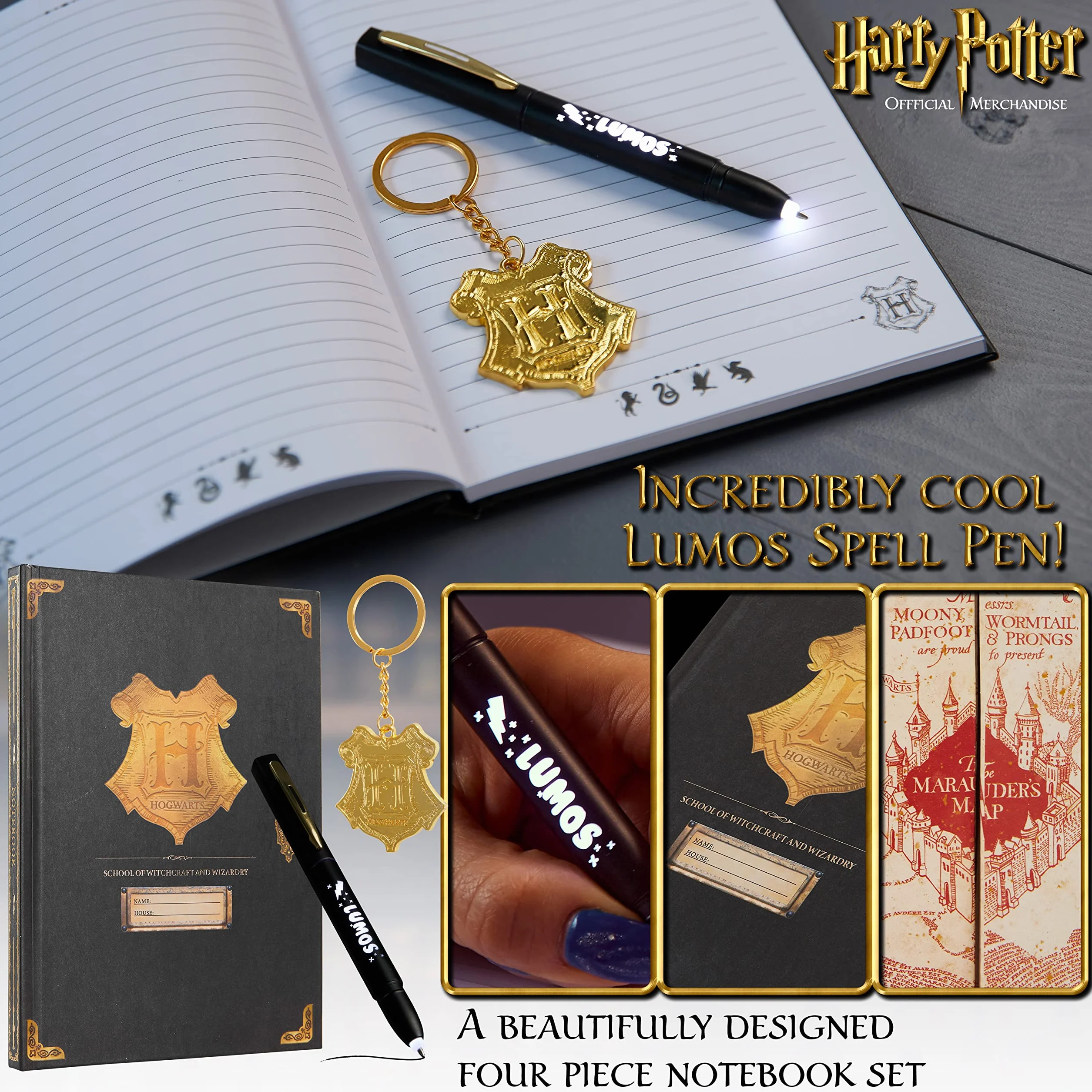 Harry Potter Zestaw papeterii z notatnikiem i długopisami