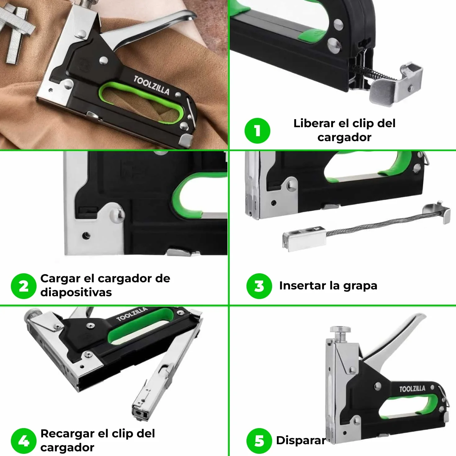 TOOLZILLA Zszywacz - zszywacz do gwoździ - profesjonalny zszywacz ręczny 3 w 1 i różne punkty..