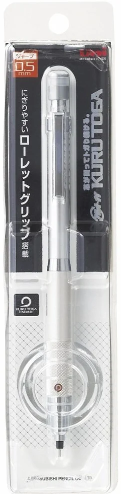 Ołówek automatyczny uni-ball Kuru Toga High Grade Premium Edition ze srebrną obudową M-1017