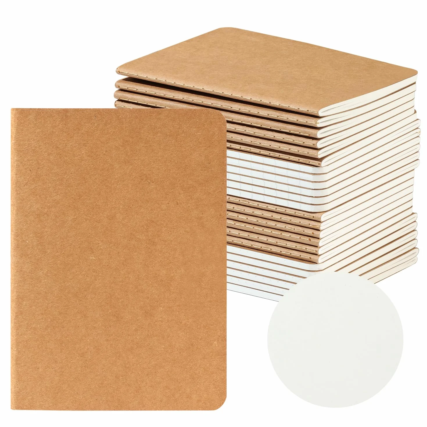 HOMEMARS Notatnik A6, 24 sztuk, 100 GSM, gruby papier, notatnik blanko, notes A6, zeszyt A6, 10x14cm, 60 stron, okładka kartonowa