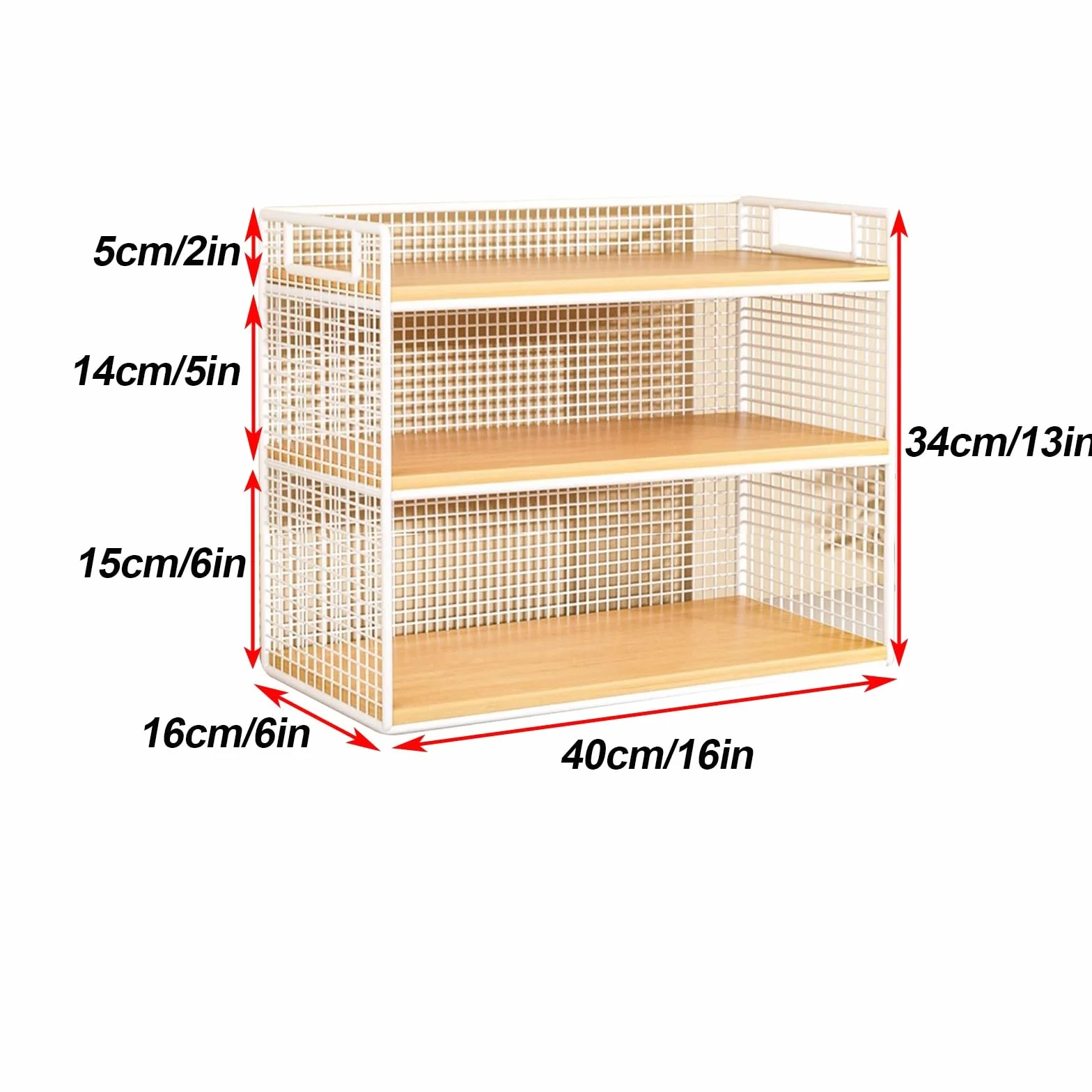 3-poziomowa Metalowa Nadstawka na Biurko, Organizer na Półkę, Do Biura, Akademika, Konstrukcja Jednoczęściowa, Nośność Pojedynczej Warstwy 10 Kg(Black,40x16x34cm)