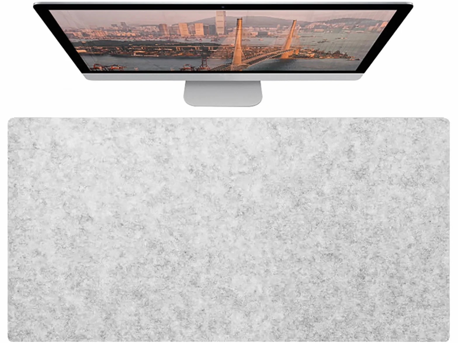 Filcowa podkładka na biurko, 120 x 60 cm, duża podkładka pod klawiaturę, antypoślizgowa, ochraniacz komputera, do pisania i dekoracji domu, jasnoszara, 140 x 60 cm