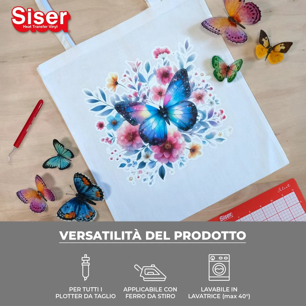 Siser Easy Color DTV Pack 5+5, termotransferowy winyl do druku atramentowego, 5 arkuszy A4 Easy Color i 5 arkuszy A4 z taśmą aplikacyjną