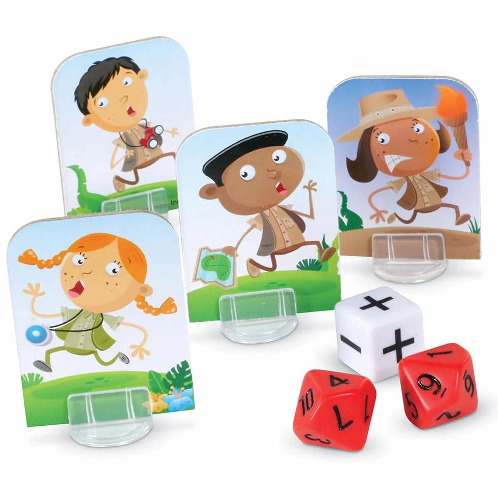 Learning Resources Matematyka Wyspa! Dodatek oraz Odejmowanie Gra 8-Kawalki Zestaw, Wielobarwny