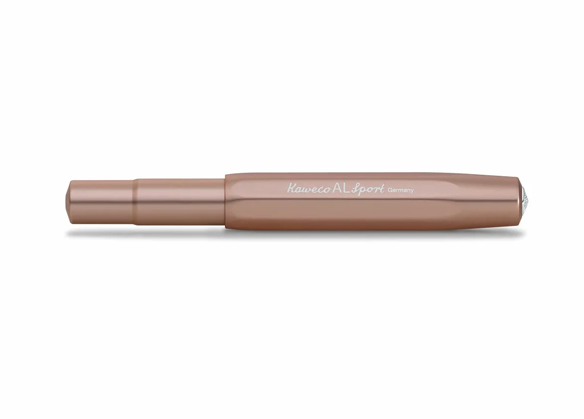 Kaweco Wieczne pióro Al Sport I luksusowe pióro wieczne premium do wkładów atramentowych z wysokiej jakości stalówką I sportowe pióro 13,5 cm, różowe złoto, szerokość stalówki: M (M)