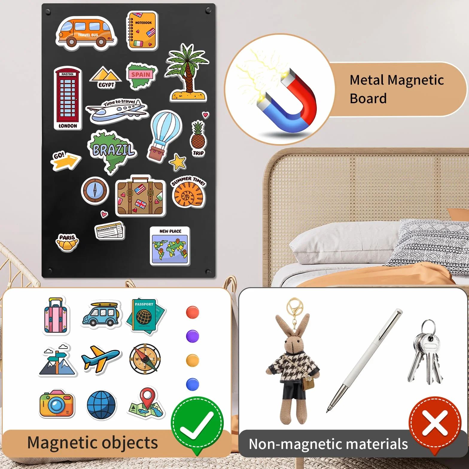 Magnetyczna tablica 80 x 50 cm czarna do kuchni biura pokoju dziecięcego
