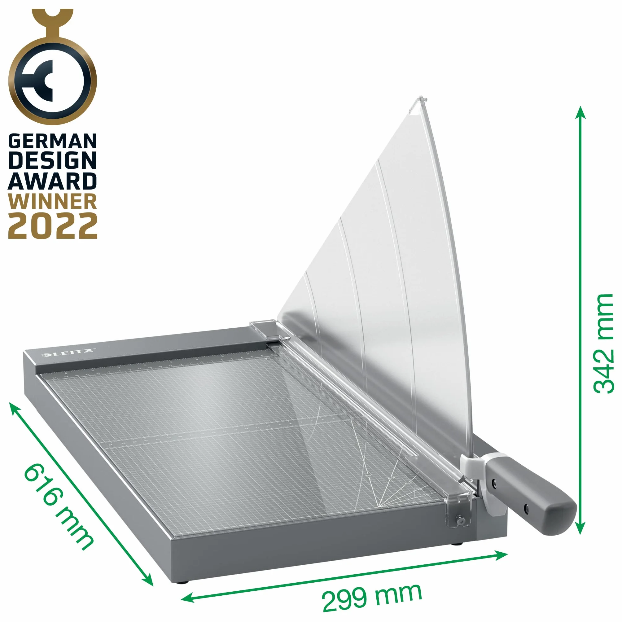 Leitz, Gilotyna do Papieru Leitz Precision Office Pro A3 z Prowadnicą Wyrównującą, Tnie do 25 Kartek, Długość Cięcia 457 mm, Stalowe Ostrze z Osłoną, Światło EdgeGlow (90240000)