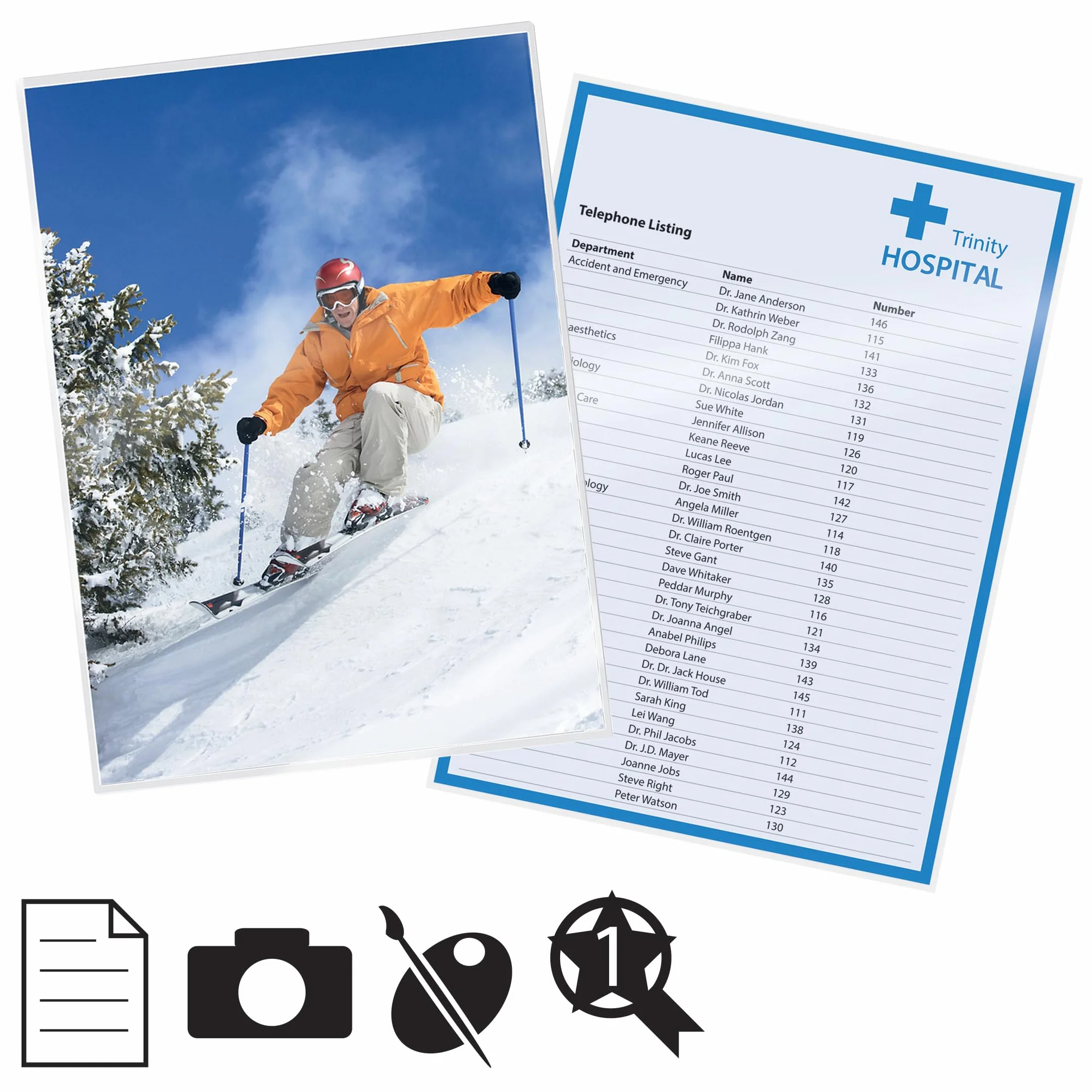 Ibico, Błyszcząca Folia do Laminowania A4 Ibico Basics Standard, 125 Mikronów, Krystalicznie Przezroczysta, 100 Sztuk (627310)