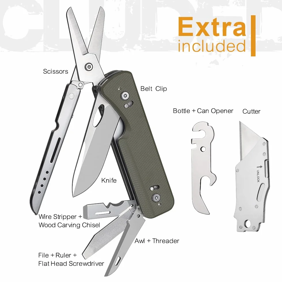 ROXON S505G Flex Shears - modułowe narzędzie wielofunkcyjne z mocnymi, dużymi nożyczkami – wymienne ostrze BA01-BA17 i wymienne narzędzia FT01-FT12 (zielone)
