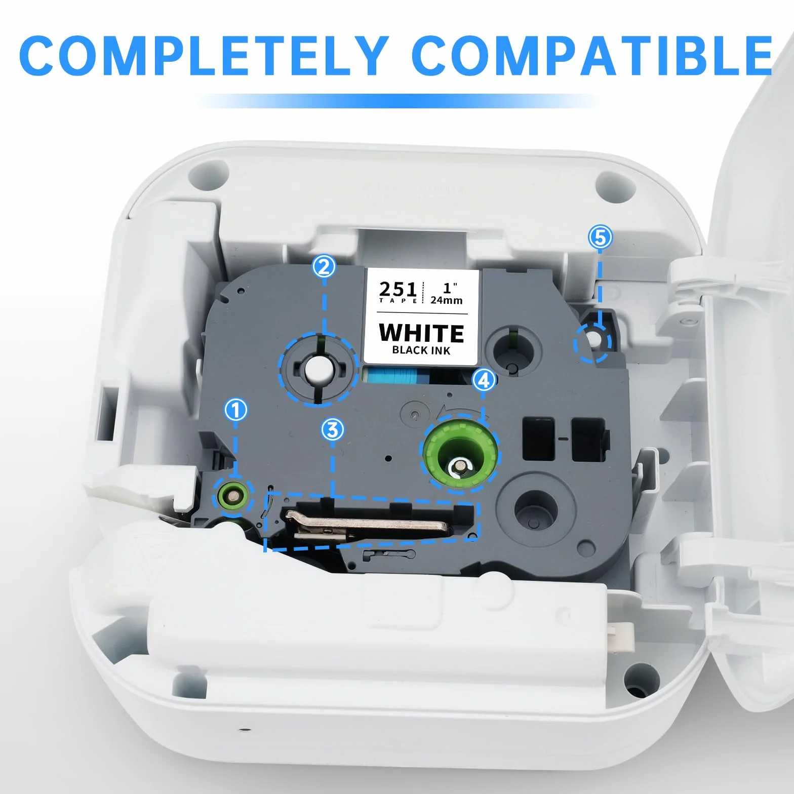 UniPlus 3 x taśmy do etykiet kompatybilne z Brother TZe24 mm do Tze251 Tze-251 TZ-251 z Brother P-touch PT-P750W D600 P750WVP 9600 9700PC 9800PCN P900W 2400 2430 2470 urządzenie do etykietowania, 3