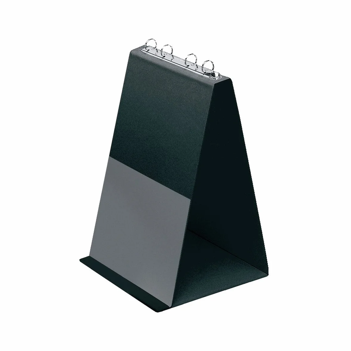 VELOFLEX 4102080 - Tablica flipchart DIN A4 format pionowy, z przezroczystymi tulejami, wykonana z PVC, stojak na stół prezentacyjny, czarny flipchart, segregator ringowy stojący