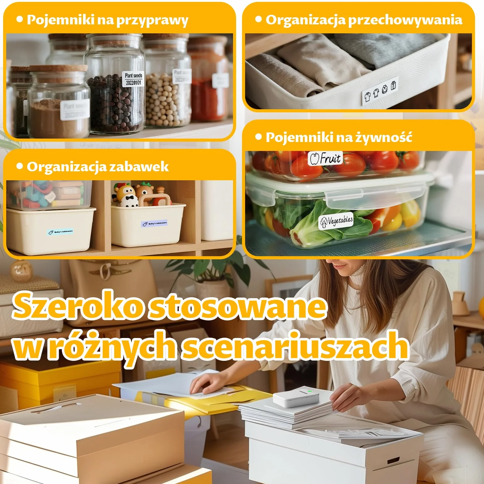 Drukarka etykiet Bluetooth Samoprzylepne urządzenie do etykietowania, przenośna drukarka etykiet dla systemów iOS i Android, termotransferowa do domu, biura, biała