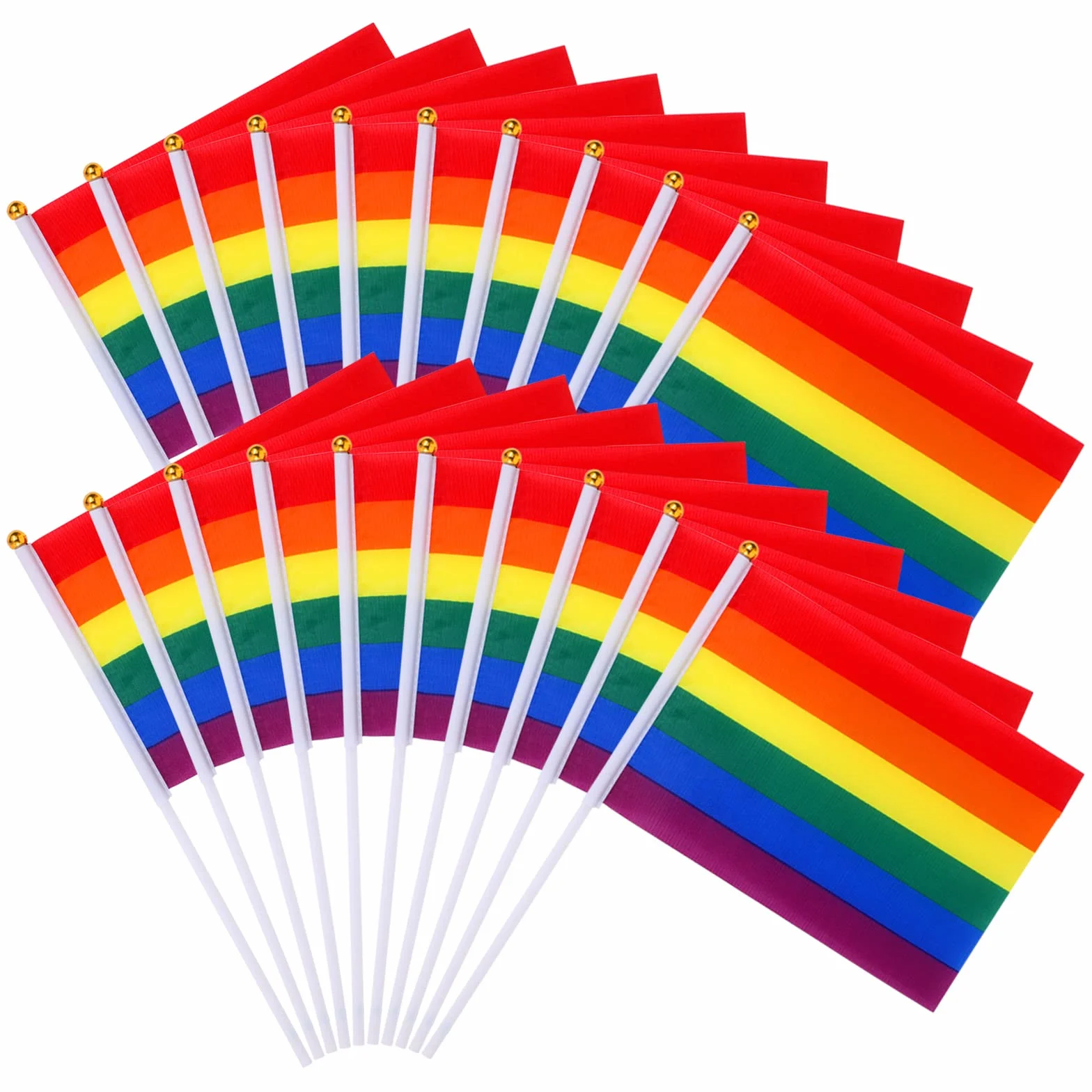 MWOOT 60 sztuk tęczowych flag LGBTQ, chorągiewka tęczowa, mini flagi do LGBTQ Gay Pride Parade, mała tęczowa flaga, akcesoria Pride Month