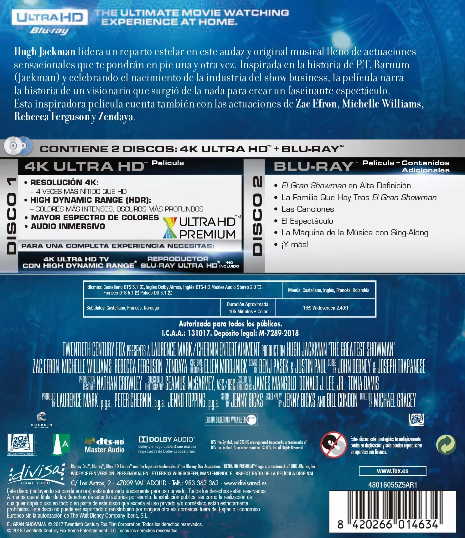 El Gran Showman 4K UHD + Blu-ray