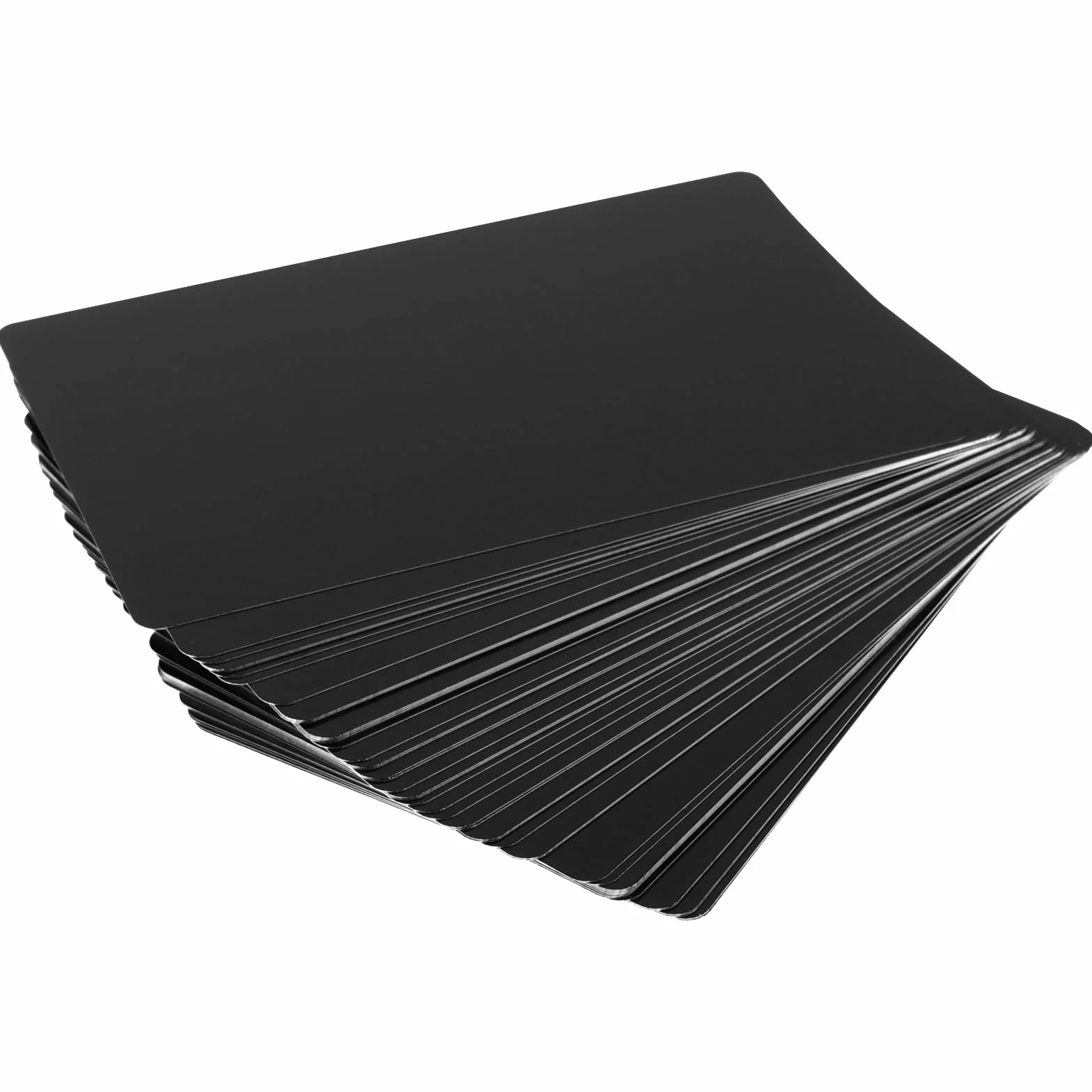 150 sztuk metalowych wizytówek, 0,21 mm, czarne, grawerowane laserowo, aluminiowe półfabrykaty do grawerowania, do domu, biura, dla klientów, karty podarunkowe, 86 x 54 mm, 86 x 54 mm