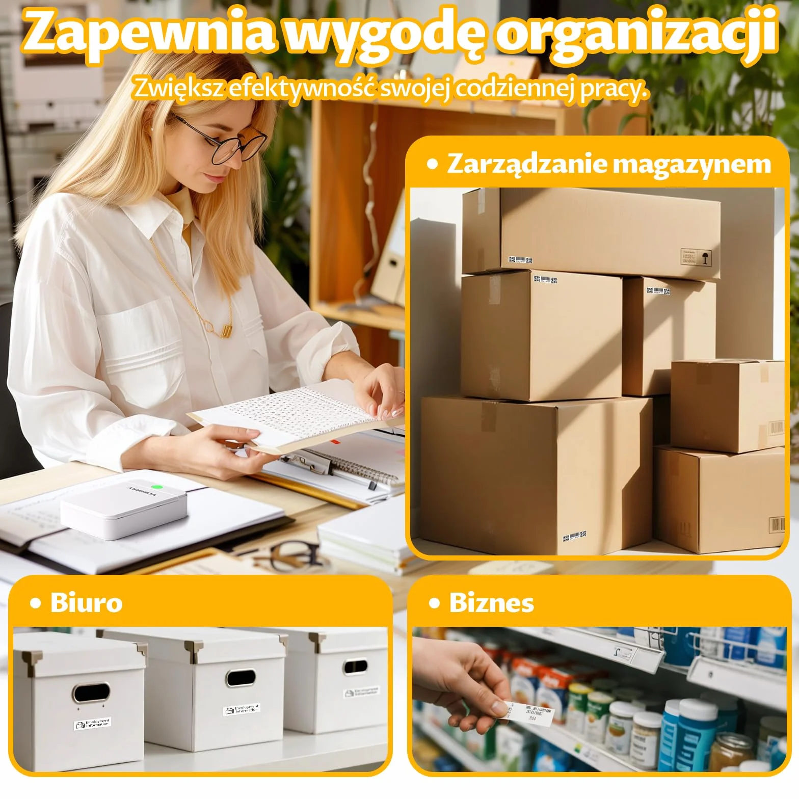Drukarka etykiet Bluetooth Samoprzylepne urządzenie do etykietowania, przenośna drukarka etykiet dla systemów iOS i Android, termotransferowa do domu, biura, biała