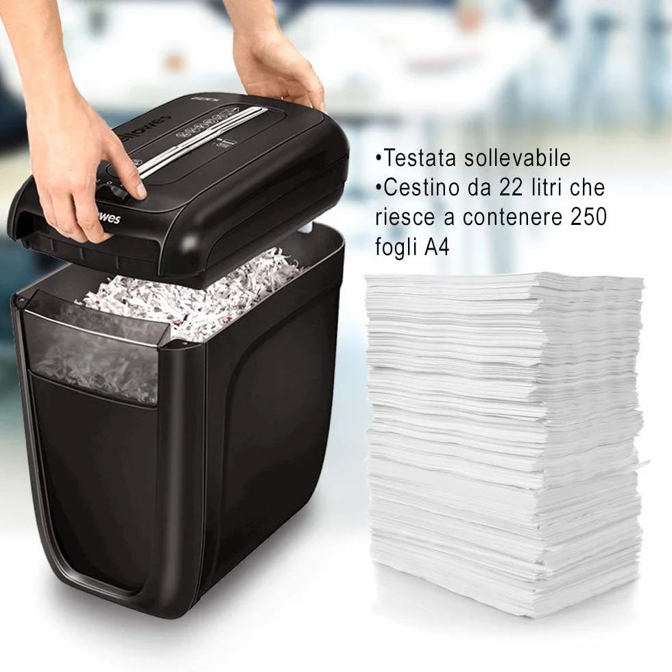 Fellowes 4606101 Niszczarka do Papieru, Czarny, 22 l