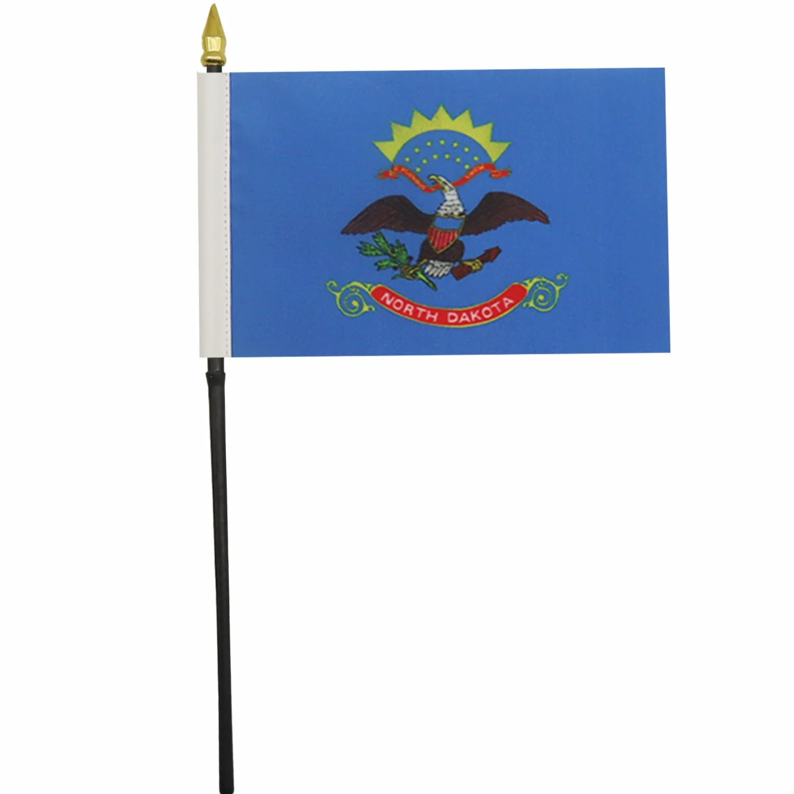 Drapeau de Table Dakota du Nord avec Pointe Or, 15cm x 10cm