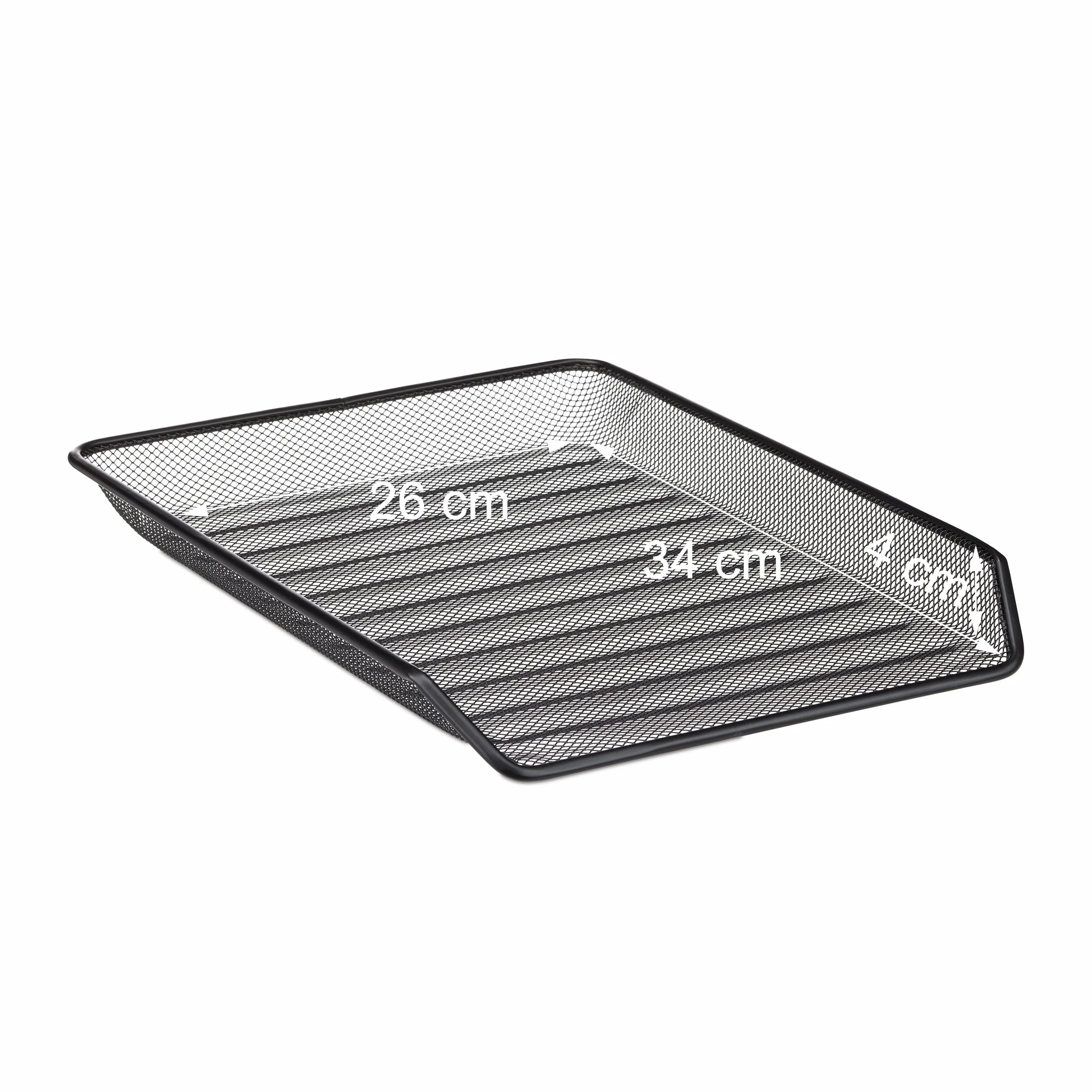 Relaxdays Półka na Dokumenty Metal Czarny 35.5 x 29.5 x 27 cm