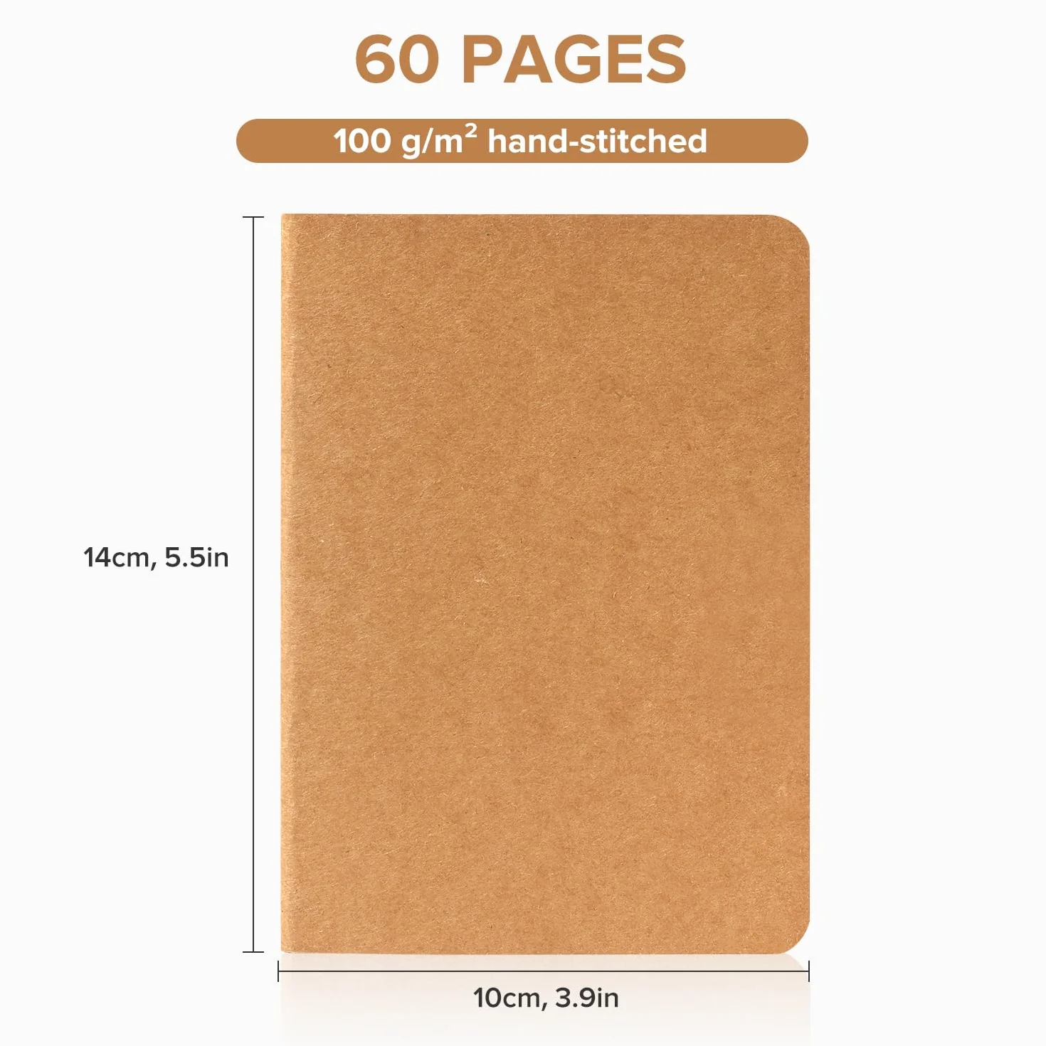 HOMEMARS Notatniki, zeszyt kieszonkowy, mały notatnik, notatnik A6, 16 mały zeszyt punktowy, 100 g/m², gruby papier, 10 x 14 cm, 60 stron, kartonowa okładka