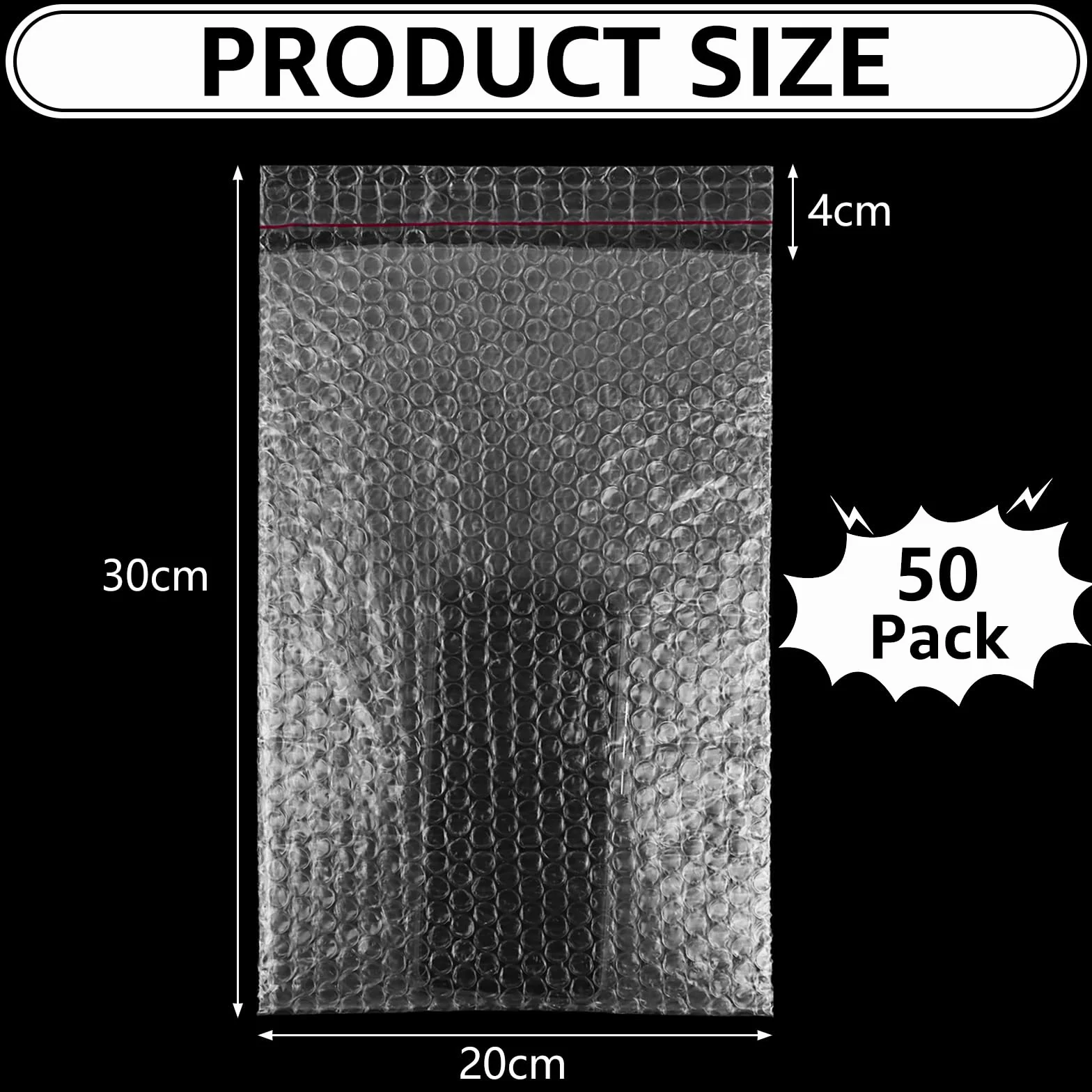 CYEER 100 sztuk samoprzylepnych torebek bąbelkowych 20 x 30 cm Bubble Wrap