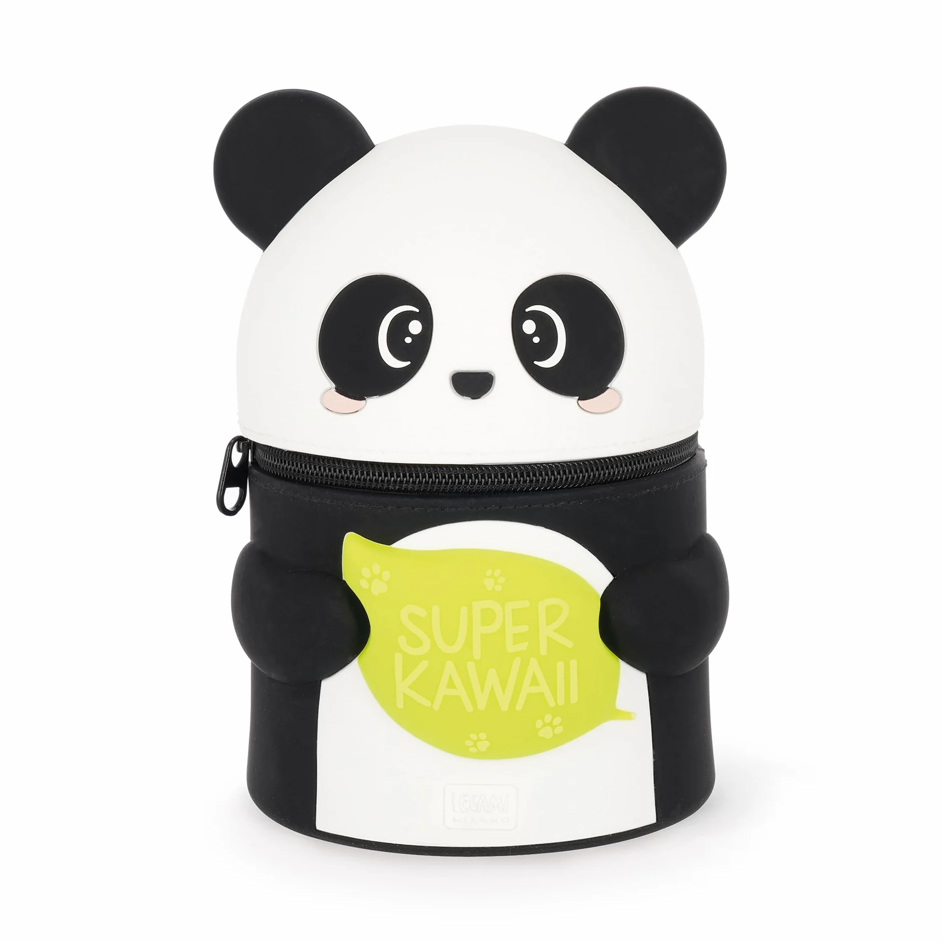 Legami Piórnik Super Kawaii Panda, pojemność, mieści do 100 wymazywalnych długopisów, miękki silikon, 13 x 19 x 13 cm