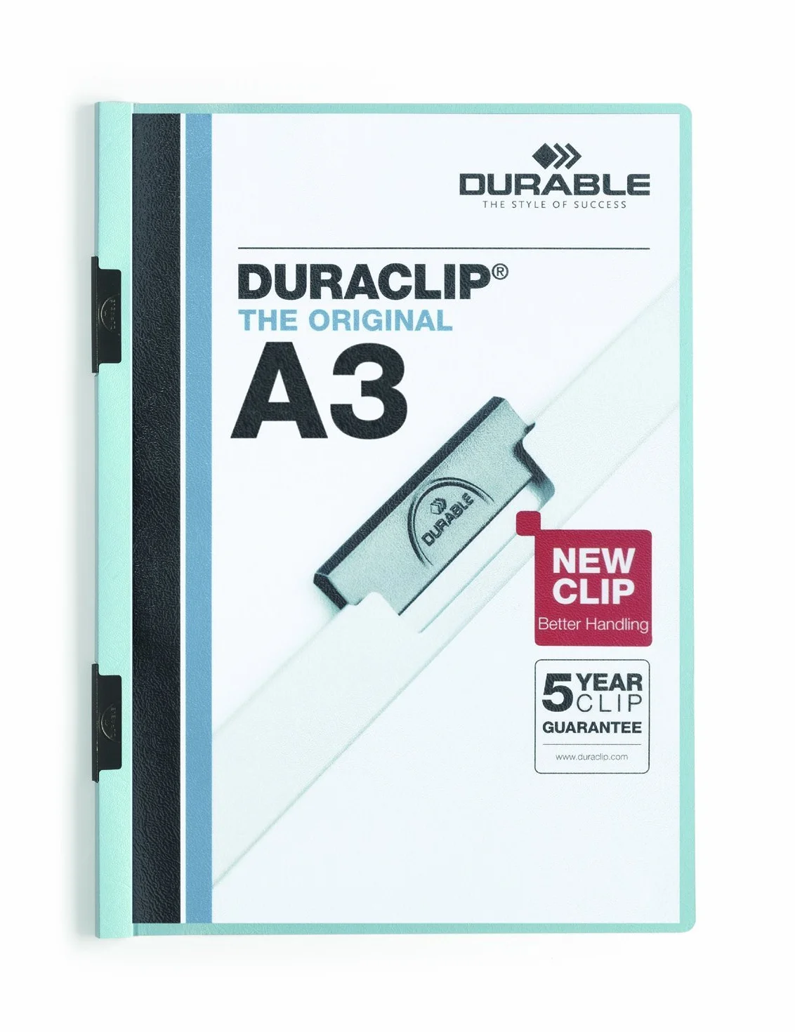 Durable 221806 Skoroszyt zaciskowy Duraclip A3, opak. 10 sztuk, kolor niebiski.