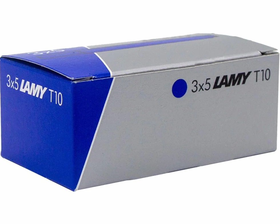 Lamy Zestaw składający się z 1 x pióro wieczne safari 017 w kolorze umbra dla osób leworęcznych i 1 x T10 3-częściowy zestaw wkładów atramentowych w oryginalnym kartonie – kolor tuszu niebieski