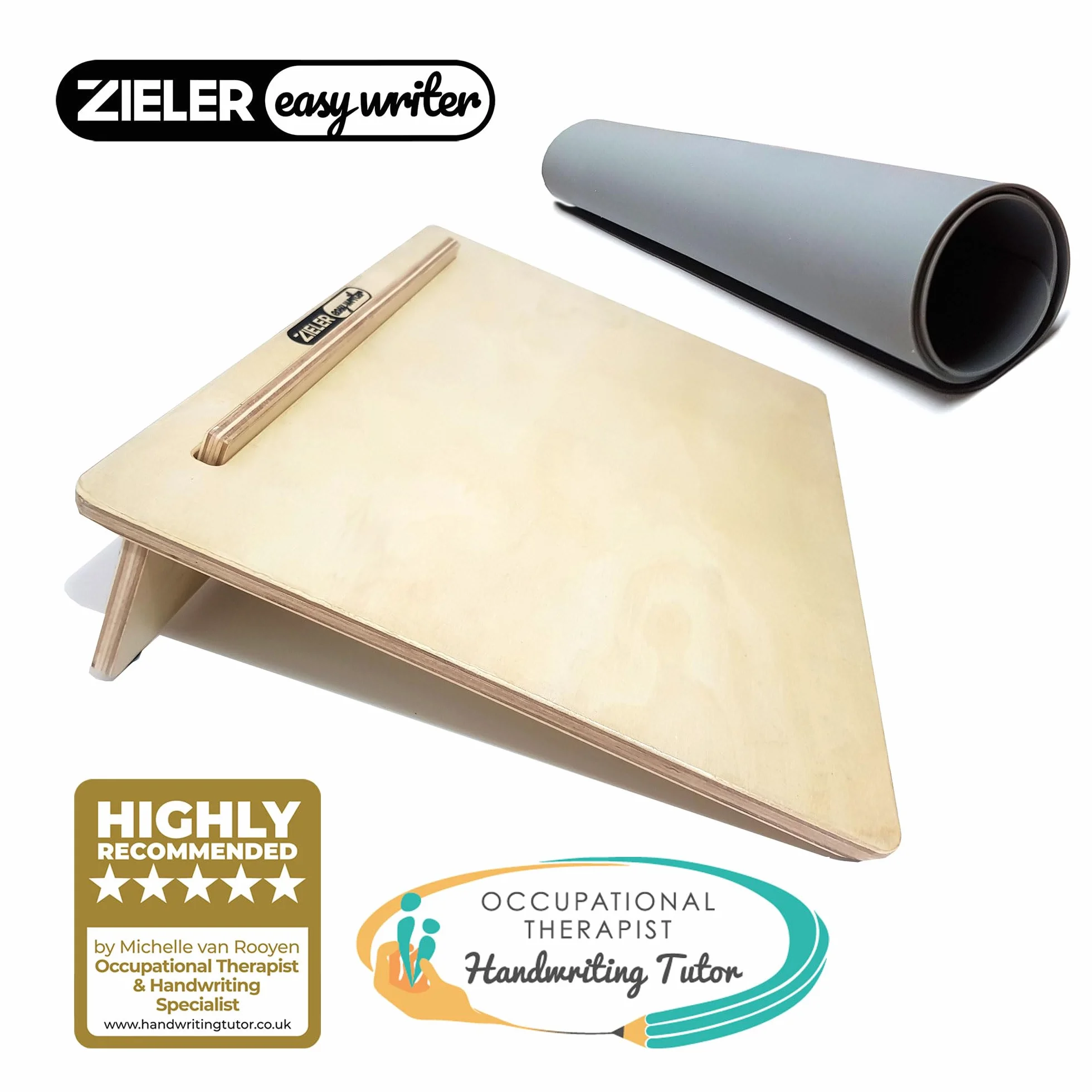 Zieler Ergonomiczne duże nachylenie do pisania A3 z matą do lepszego pisania postawy Easywriter. Wysokiej jakości lakierowane drewno z kątem 20°. Nadaje się do użytku lewo- i praworęcznego