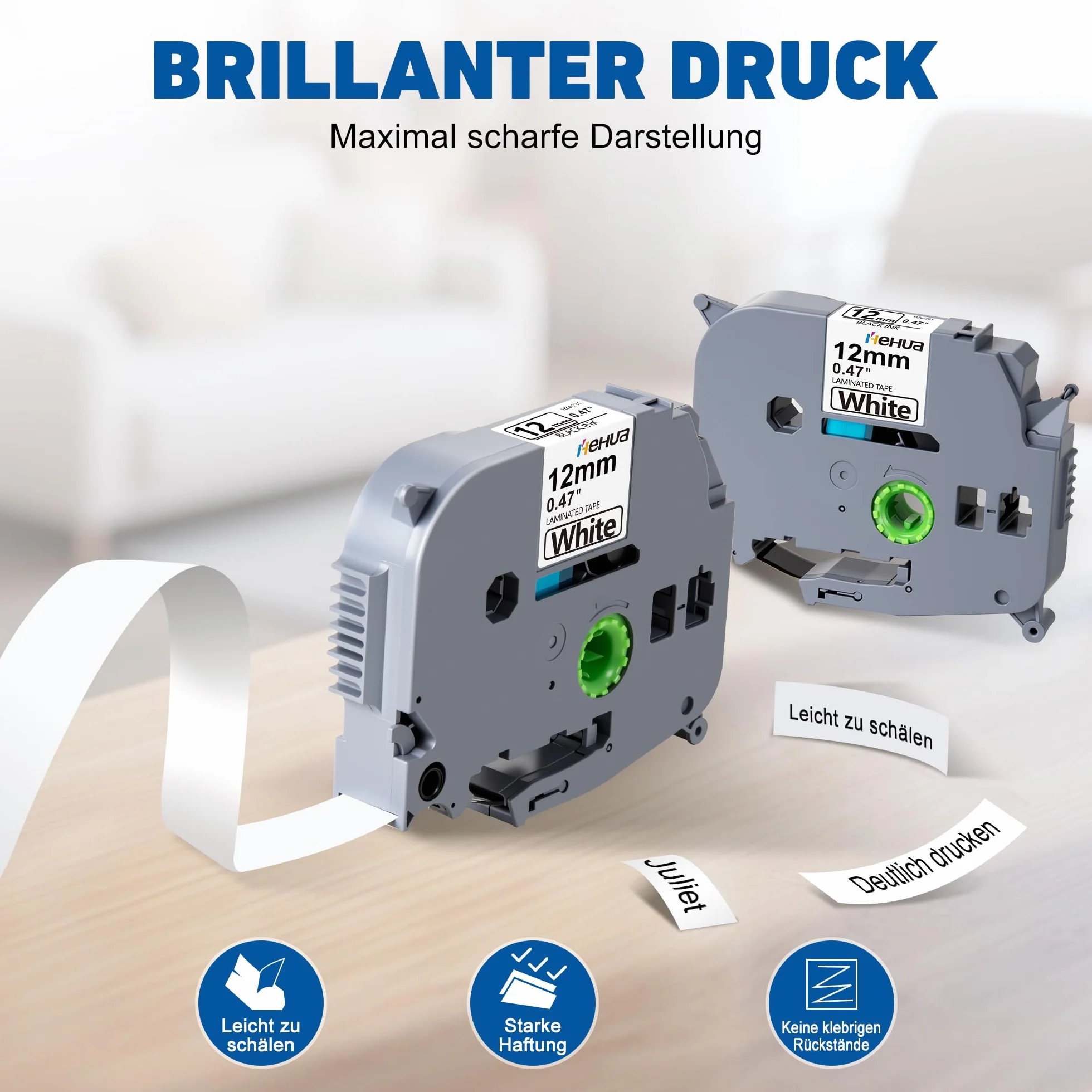 5x Hehua Kompatybilny z Taśmami Brother TZe-231 P-Touch Taśma Tz 12mm 0,47 Czarno na Białym Zamiennik Taśmy do Etykietowania Brother pt-1000 p touch Cube h105 h100lb H107B 1010 1280 h100r d200 d400