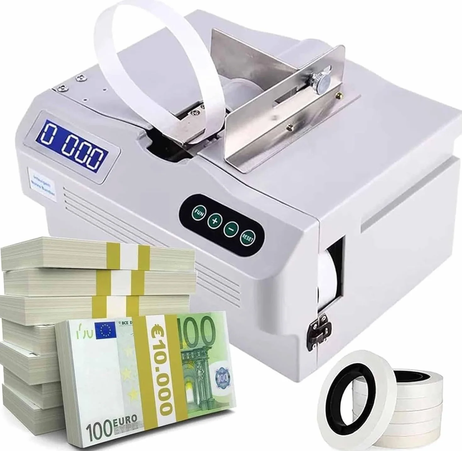 Automatyczna maszyna do pakowania banknotów z funkcją liczenia i ekranem LCD - automatyczne urządzenie do wiązania i opatrywania banknotów dla efektywnego pakowania